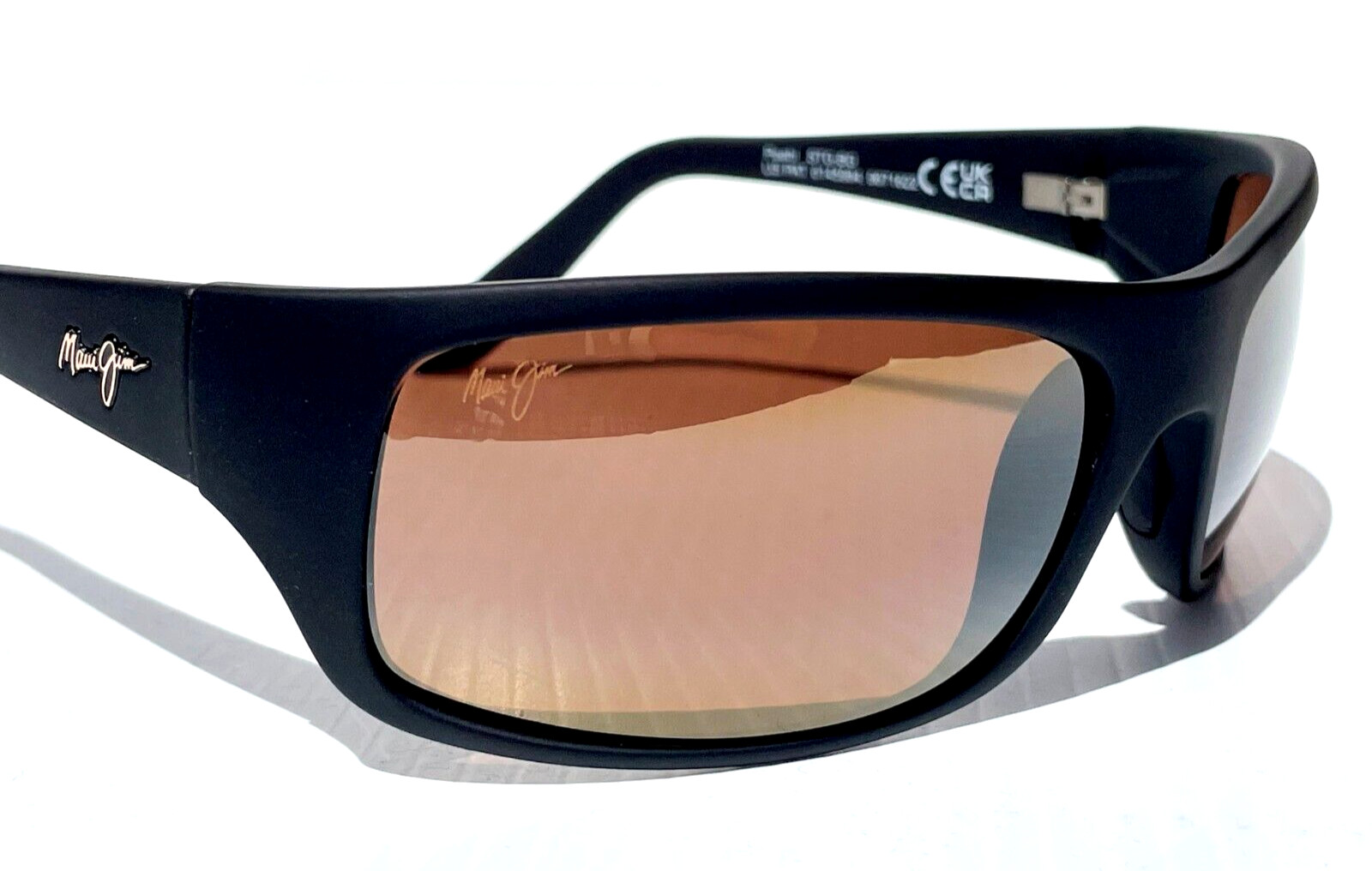 NEW Maui Jim PEAHI Matte Black Rubber POLARIZED Bronze GLASS Sunglass H202-2M