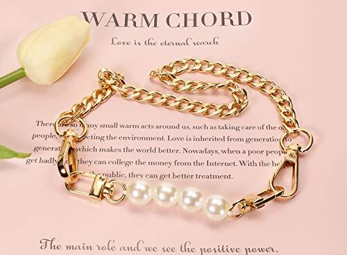 Bag Strap Extender 2Pcs 4.7 Inch Short Faux Pearl Purse Chain Strap 12 cm