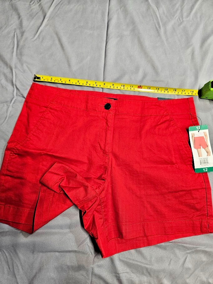 Nautica Cotton Stretch Twill Shorts Red size 12 New with Tags