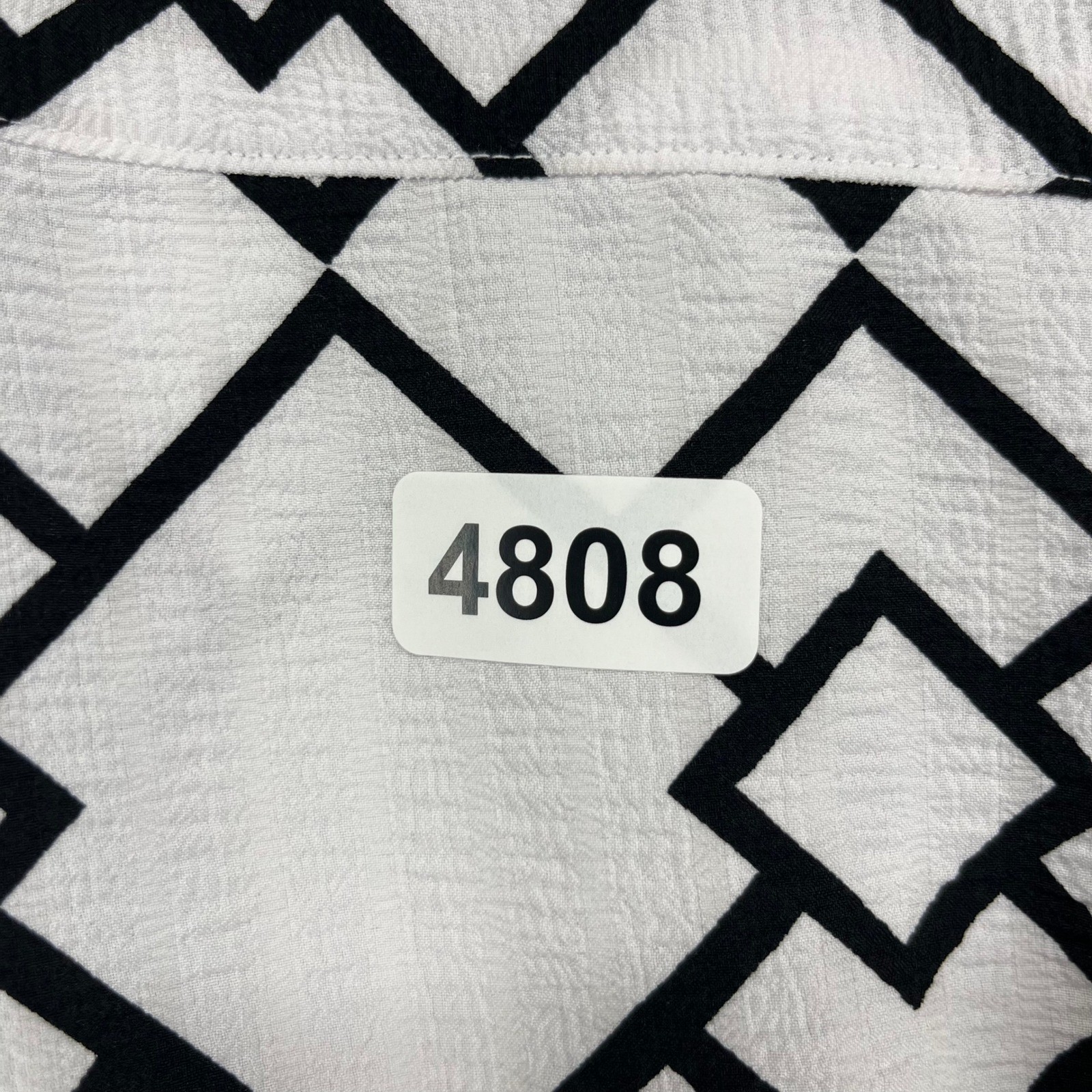 Ike Behar Button Down Shirt Mens L White Black Retro Geometric Textured S17X6044