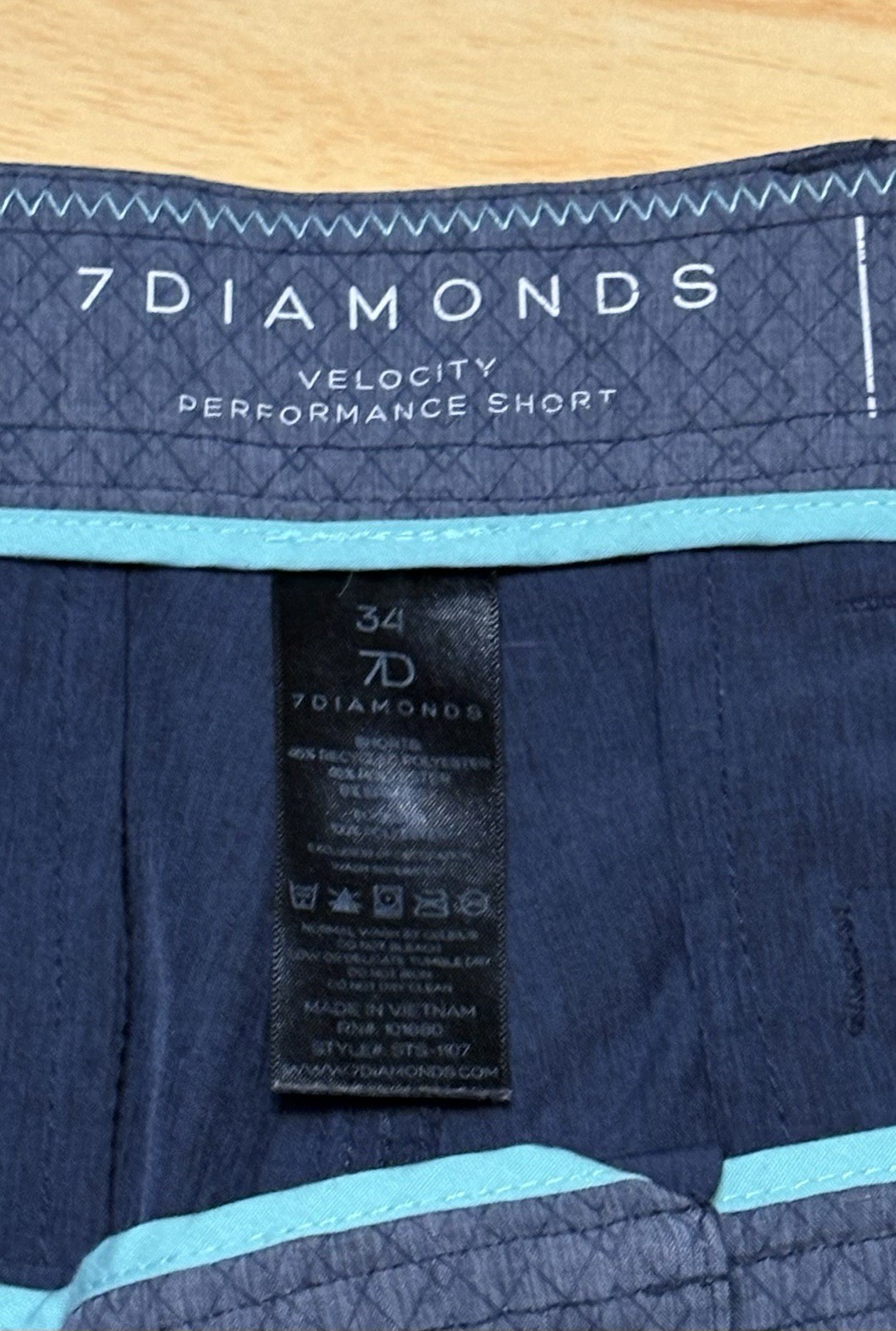 7Diamonds Velocity Performance Shorts Mens 35 4 Way Stretch Water Resistant Golf
