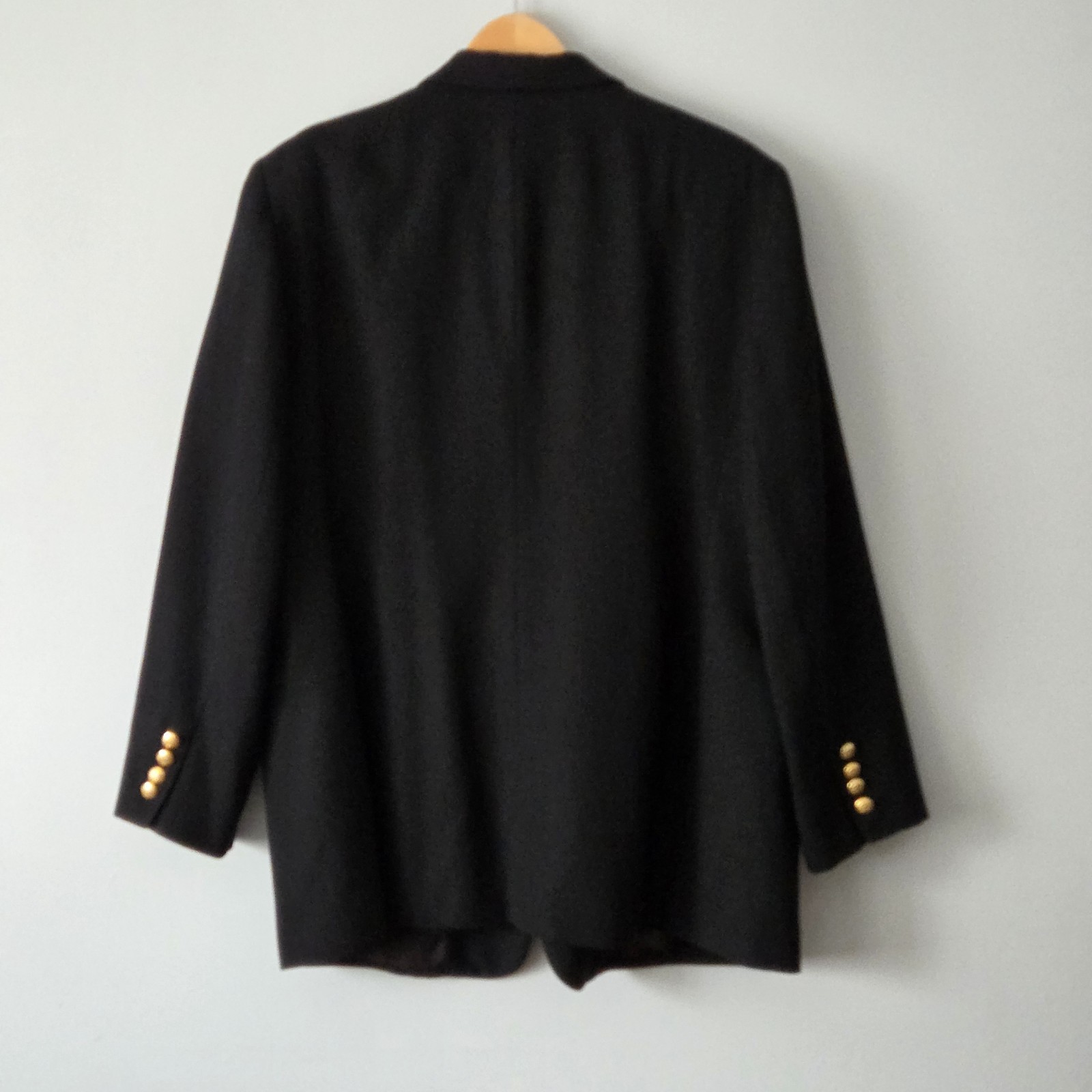 Vtg Lauren Ralph Lauren Blue Gold Crest 100% Worsted Wool Jacket Blazer XL Tall