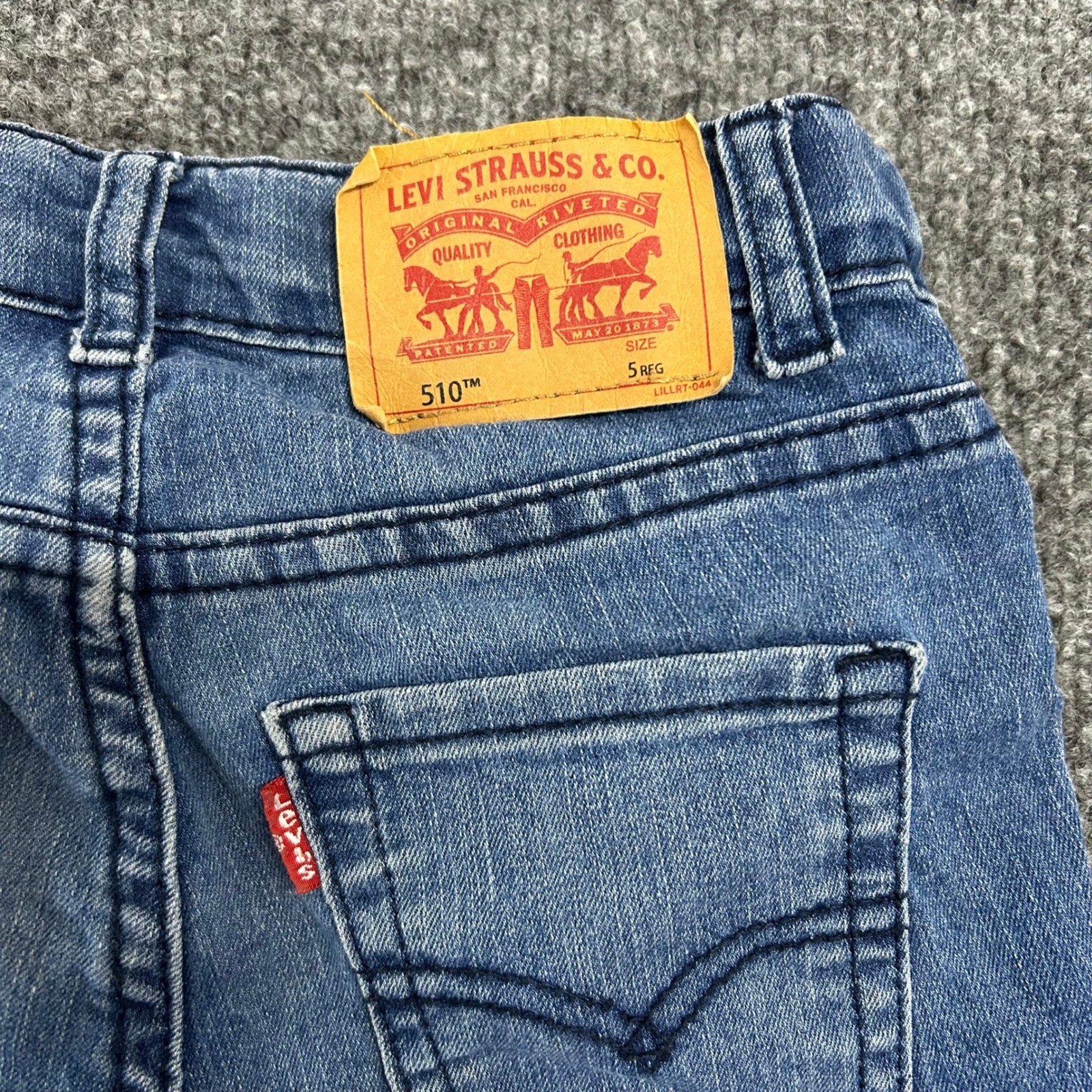 Levi’s Jeans Boys Size 5 Reg Blue 510 Skinny Fit Stretch Denim Casual Adjustable