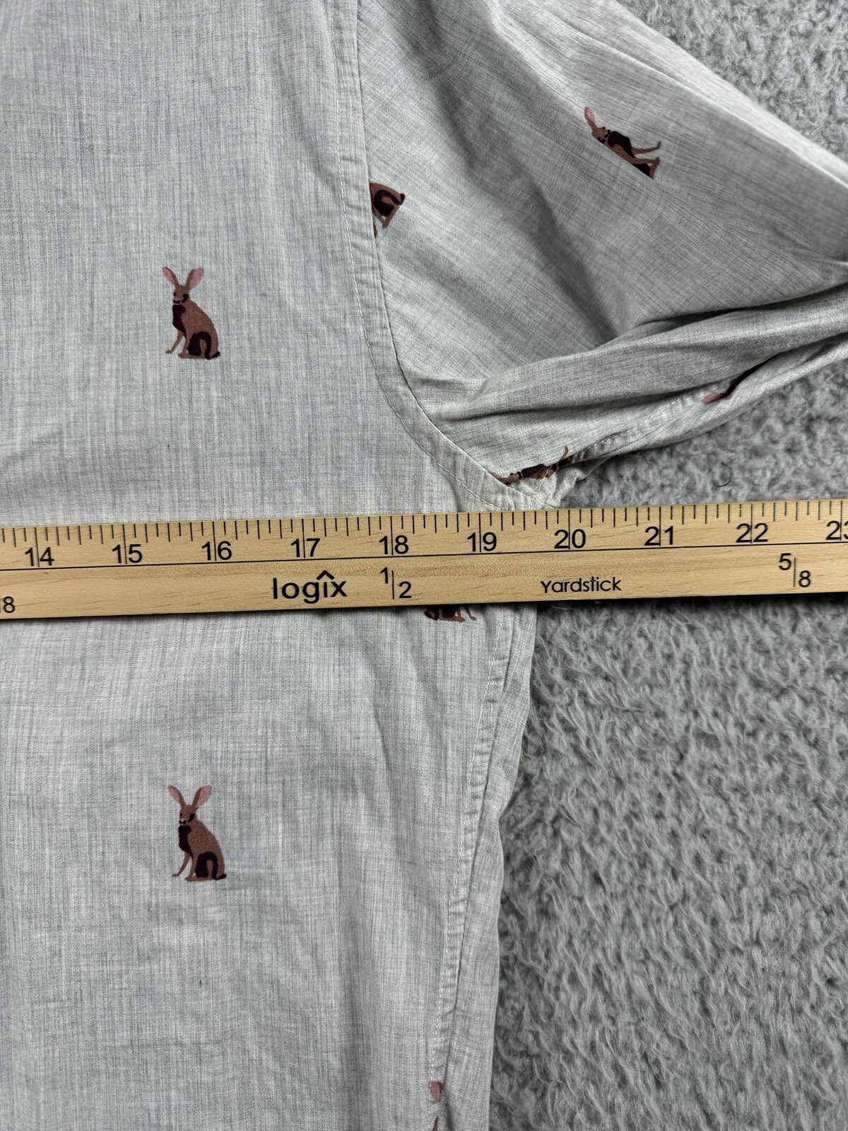 Bonobos Slim Fit Rabbit All Over Print Button Up Shirt Mens Medium Long