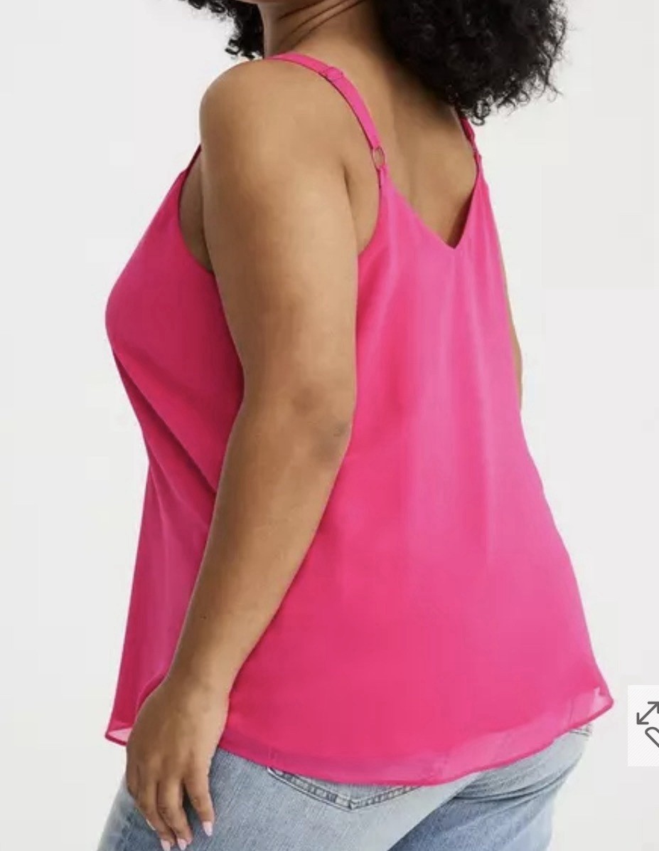 Torrid Plus Hot Pink Chiffon Sophie Swing Cami Top Women size 3X Comfy Flowy