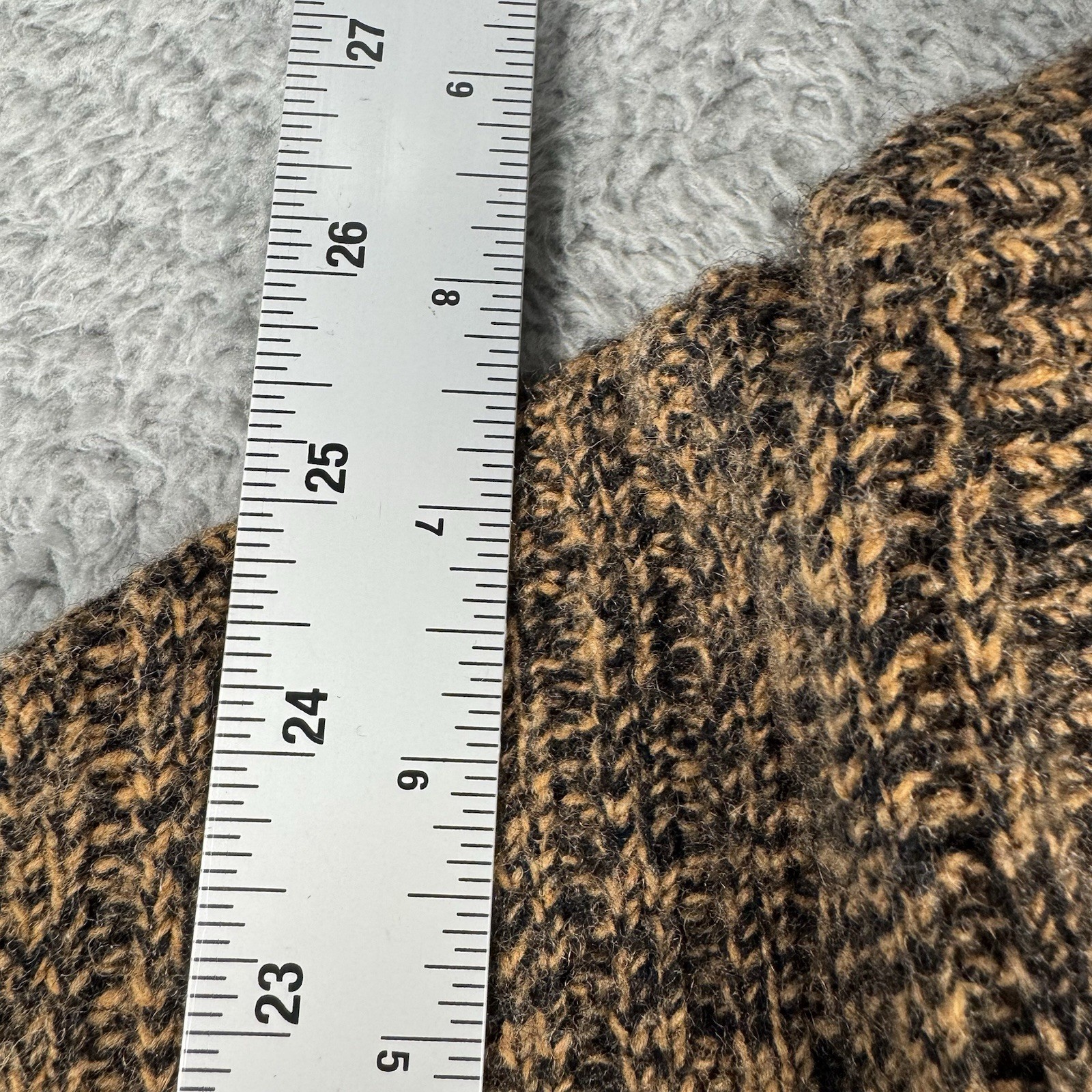 Vintage Womens Barclay Lambs Wool Sweater Black Orange Tan Knit Size Large 14-16