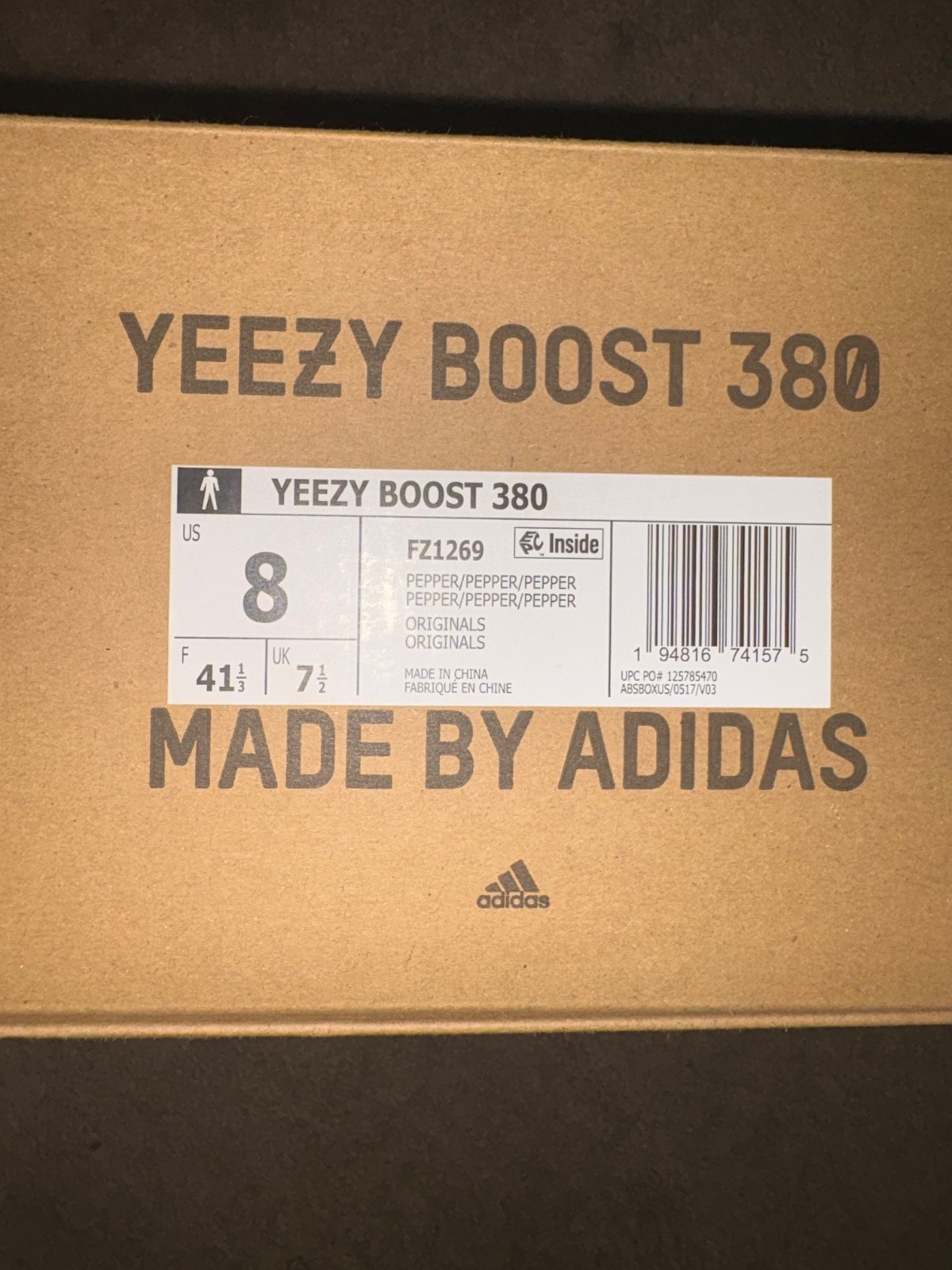 Size 8 – adidas Yeezy Boost 380 Pepper Non-Reflective