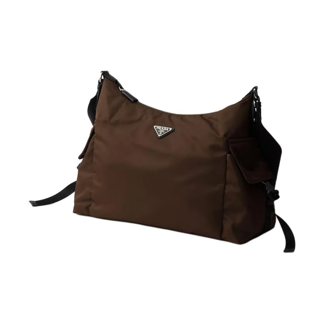 PRADA Re-NylonExplore Recycled Polyamide Handbag Men’s Brown 16.9*5.9*11.6 in