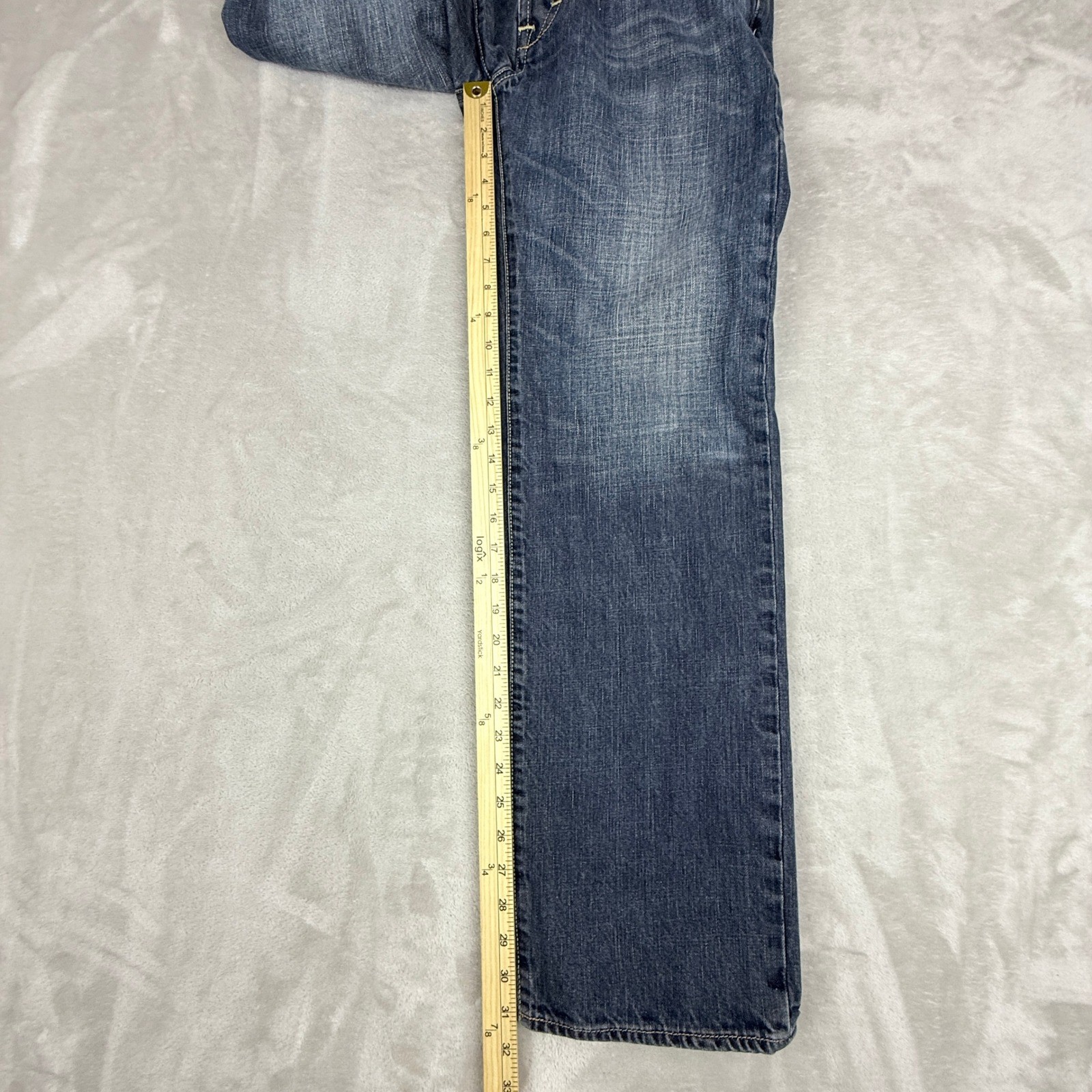 American Eagle Jeans Mens 32×32 Blue Straight Button Fly Y2K Rugged Workwear
