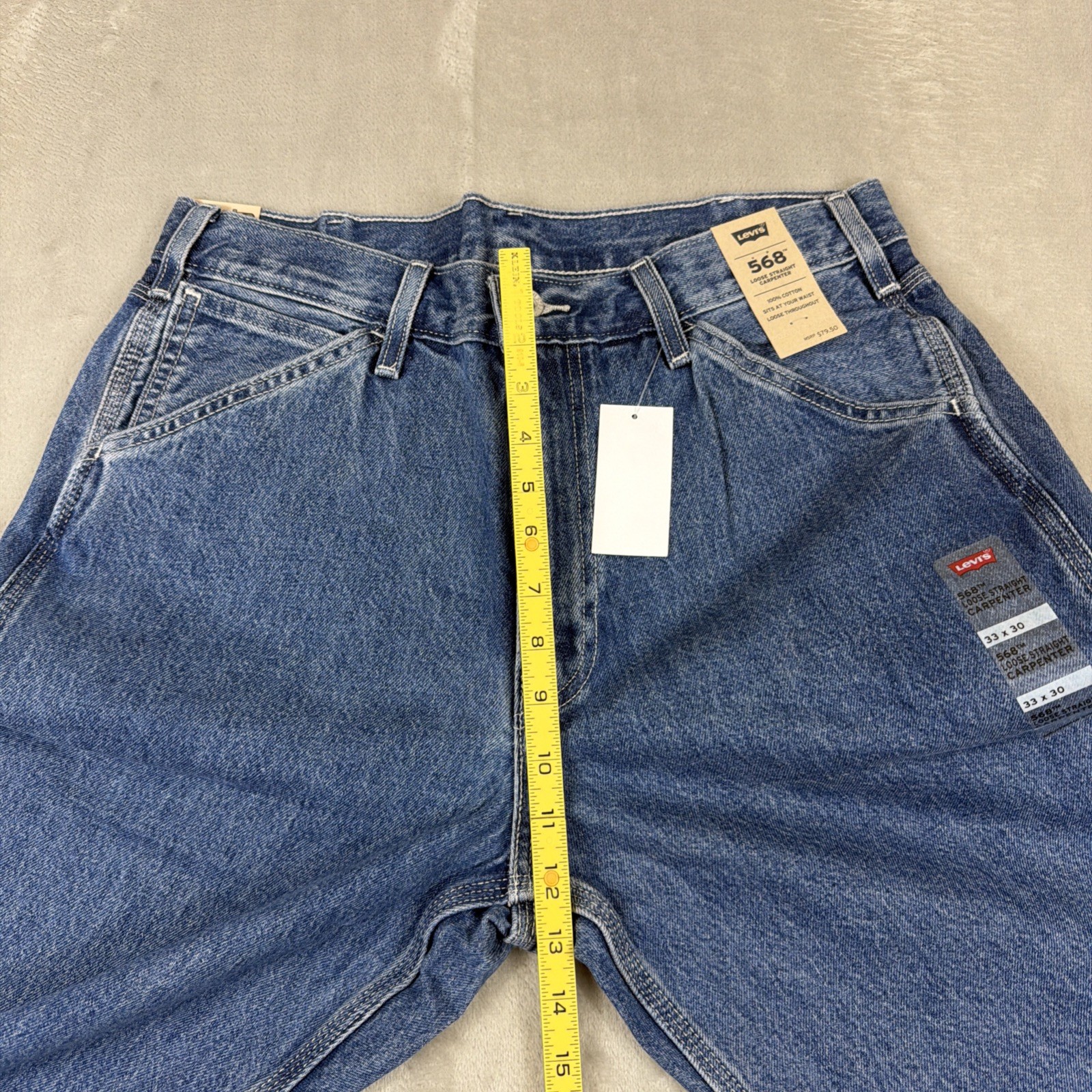 Levi’s 568 Workwear Jeans Men’s Size 33×30 Blue Demin Loose Straight Carpenter