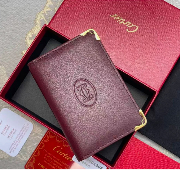 Cartier Must de Cartier Red Leather Calfskin 4CC Card Holder Wallet