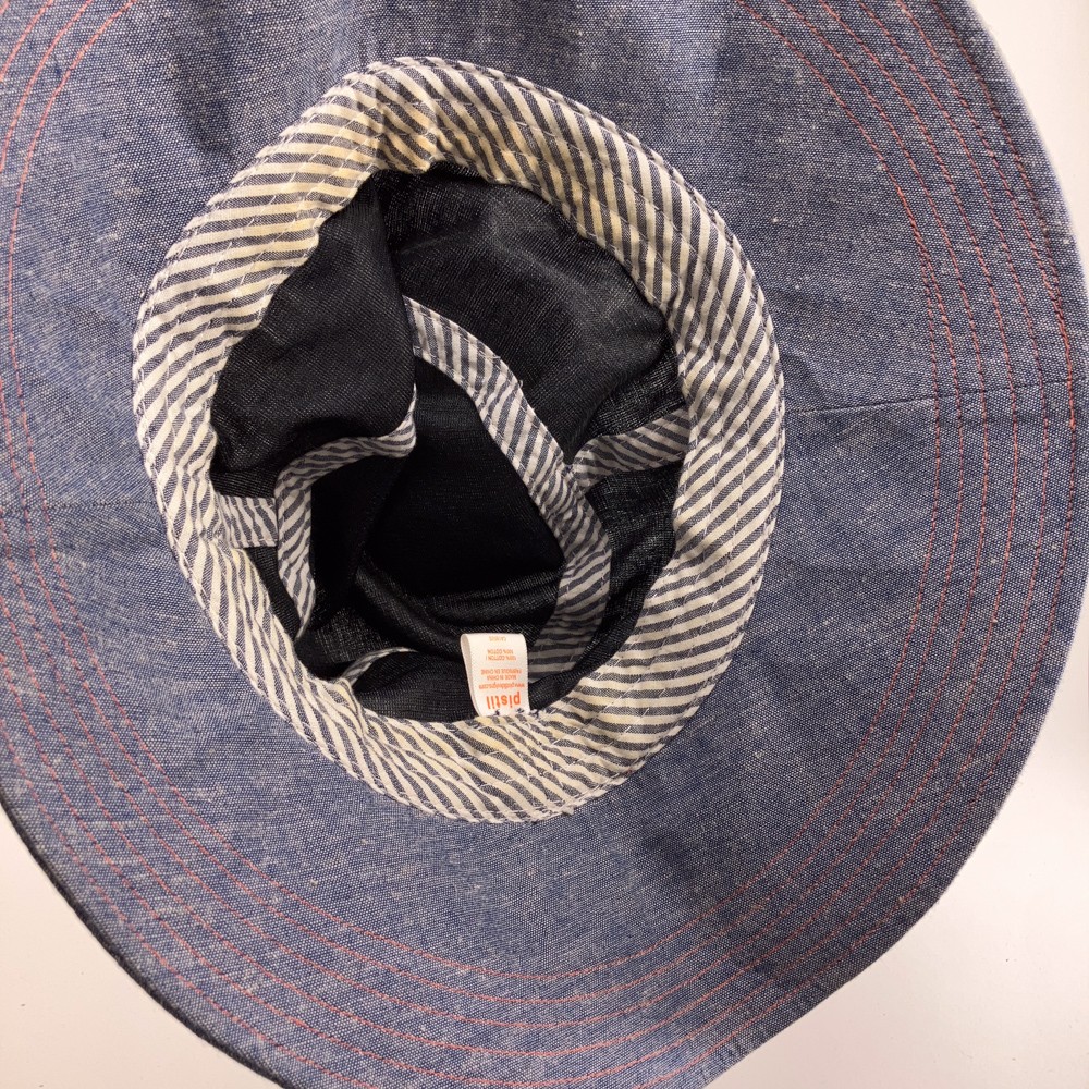 PISTIL large brim sun hat blue cotton