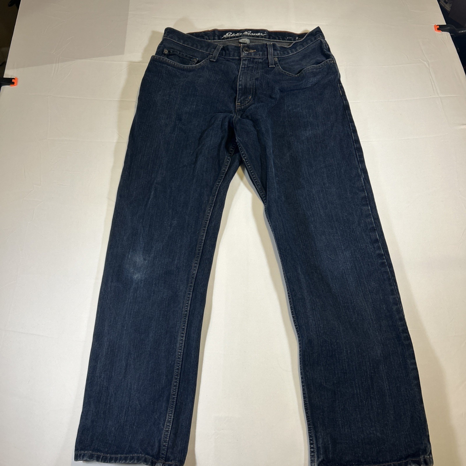 Eddie Bauer Men’s Relaxed Fit Jeans Classic Dark Blue Denim Wash 33×30