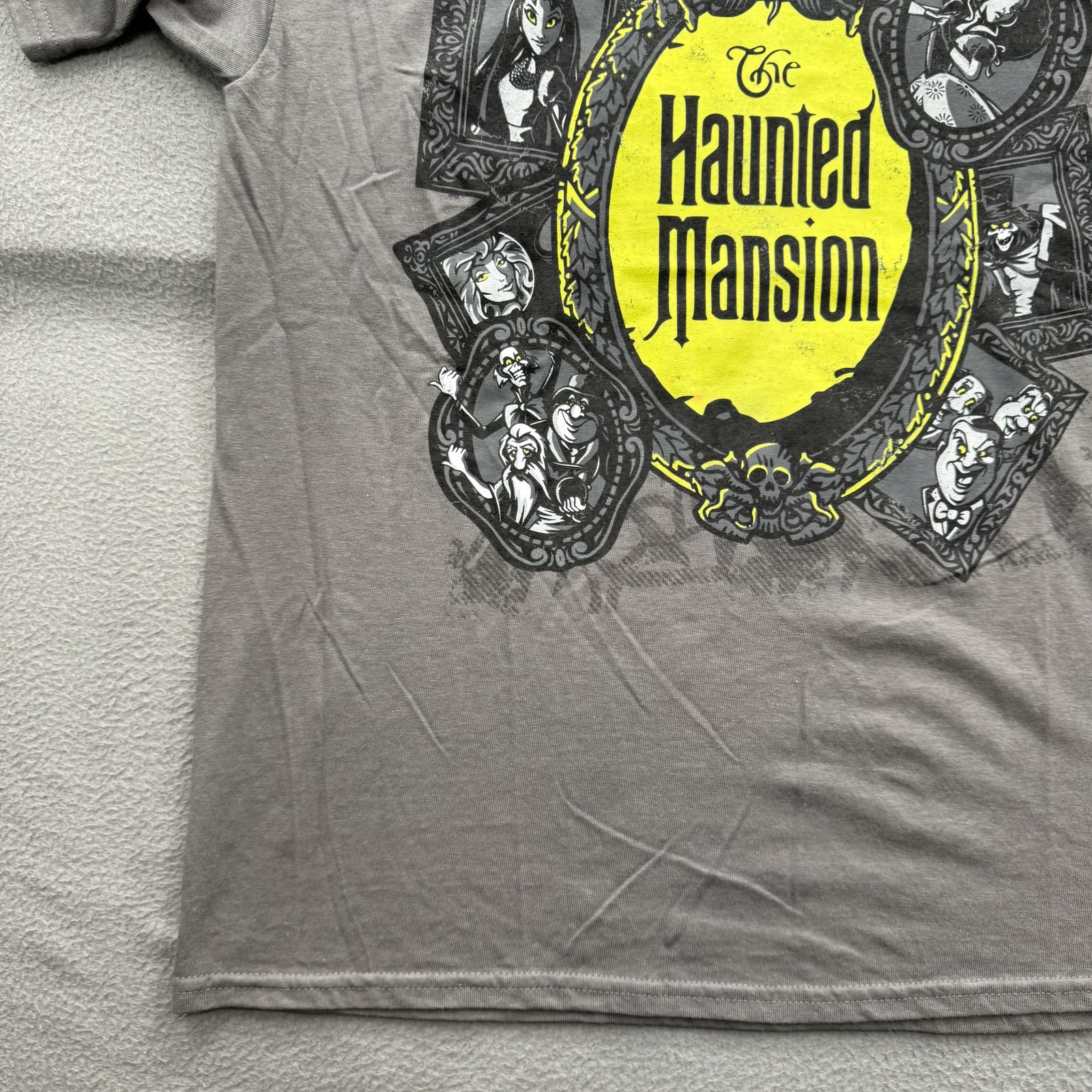 Disney Haunted Mansion Shirt Mens Large Gray Glow In The Dark Tee Halloween