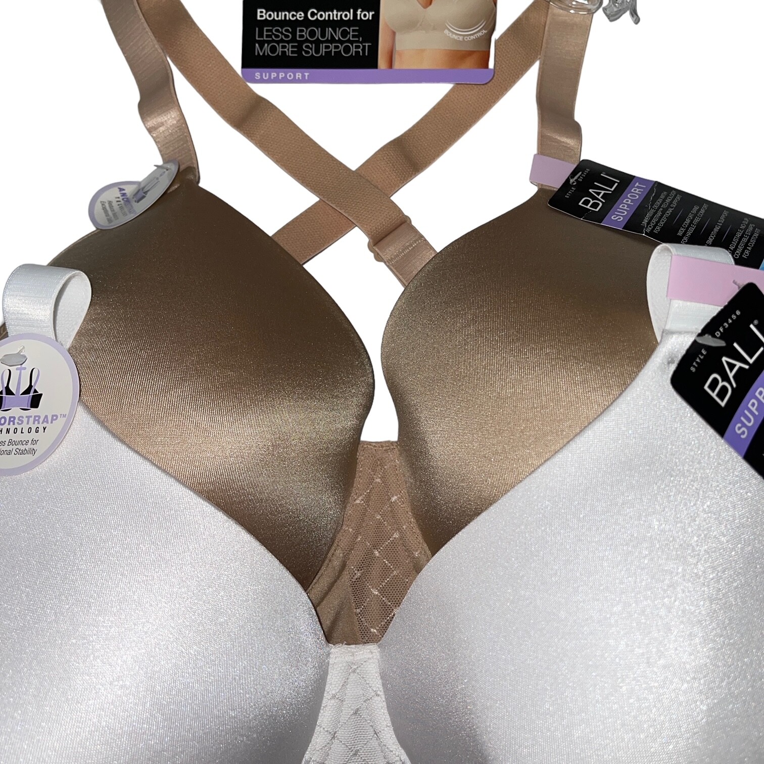 Bali Bra Underwire Bounce Control Wide Support Band Smoothing Cool Comfort 3456