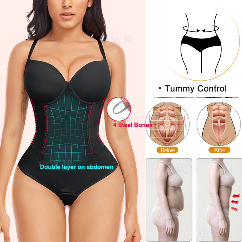 Women’s Seamless Full Body Shaper Bodysuit Tummy Slimming Built-in Bra Shapewear