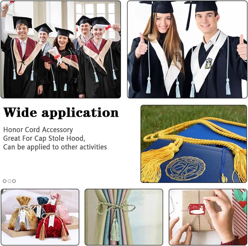 Graduation Cord, Cords 2025, Light 1 PCS, Sky Blue & White