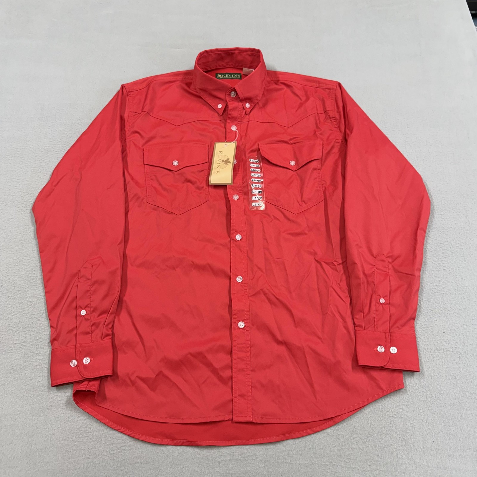 Kevin’s Plantation Collection Shirt Mens Large Red Western Button Long Sleeve