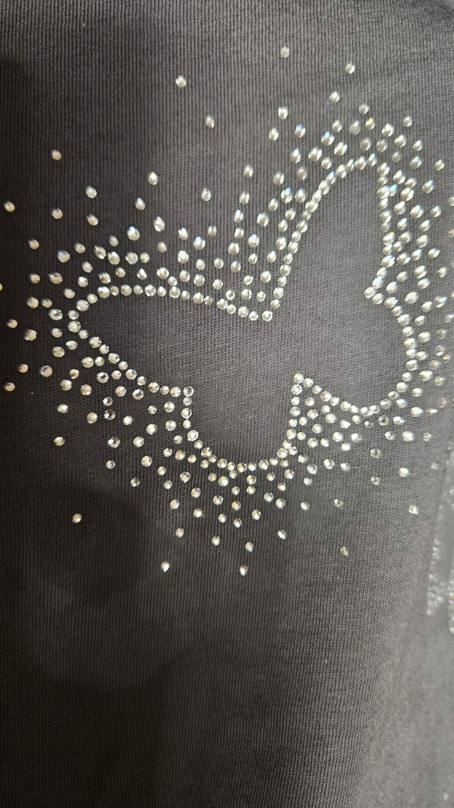Victoria’s Secret Pink Bling Rhinestone Butterflies Campus Tee Shirt Coal XS-L