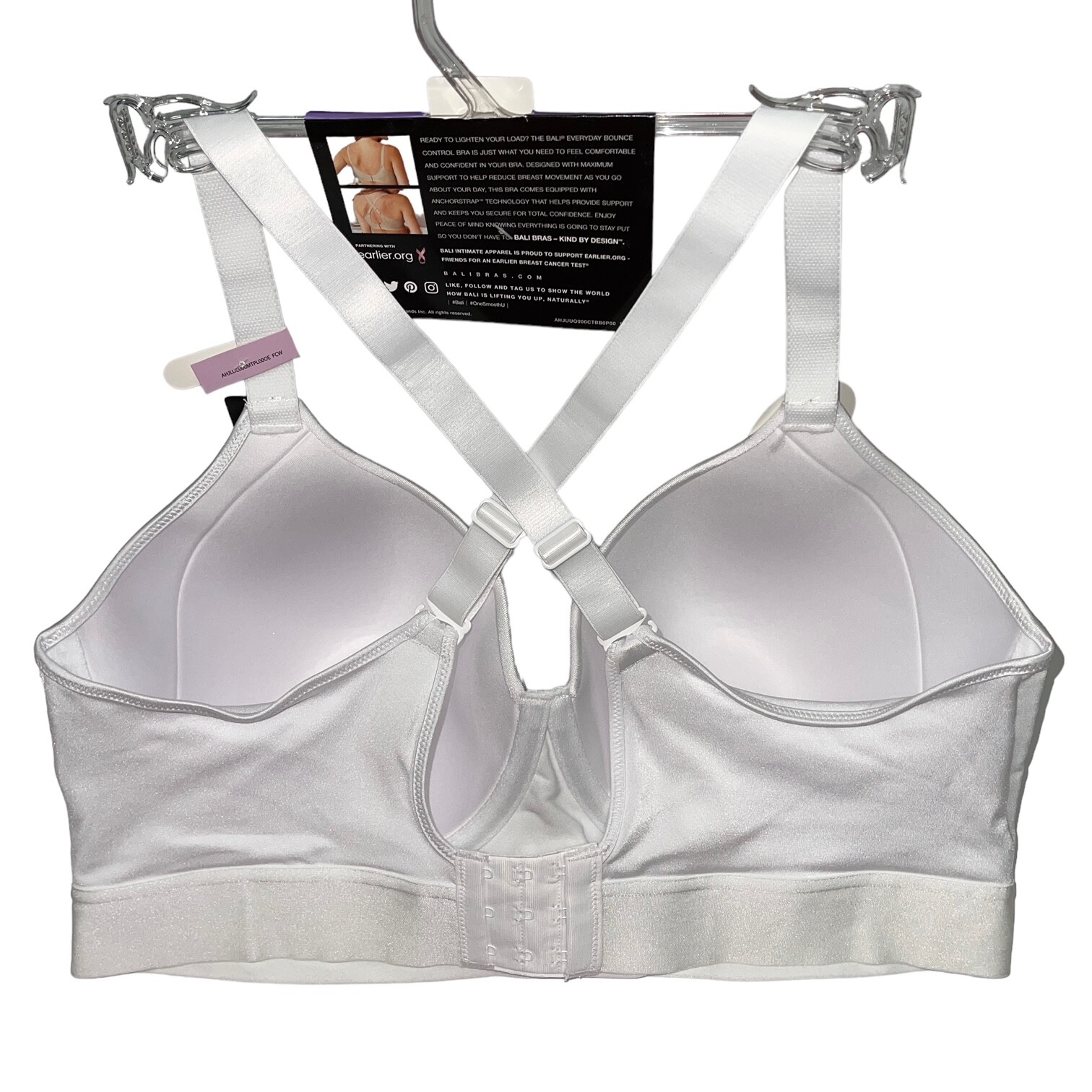 Bali Bra Underwire Bounce Control Wide Support Band Smoothing Cool Comfort 3456