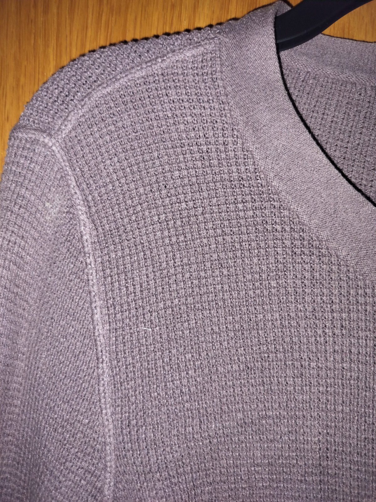 Eddie Bauer Cardigan Thermal Purple Size Large Long Sleeve Elbow Pads