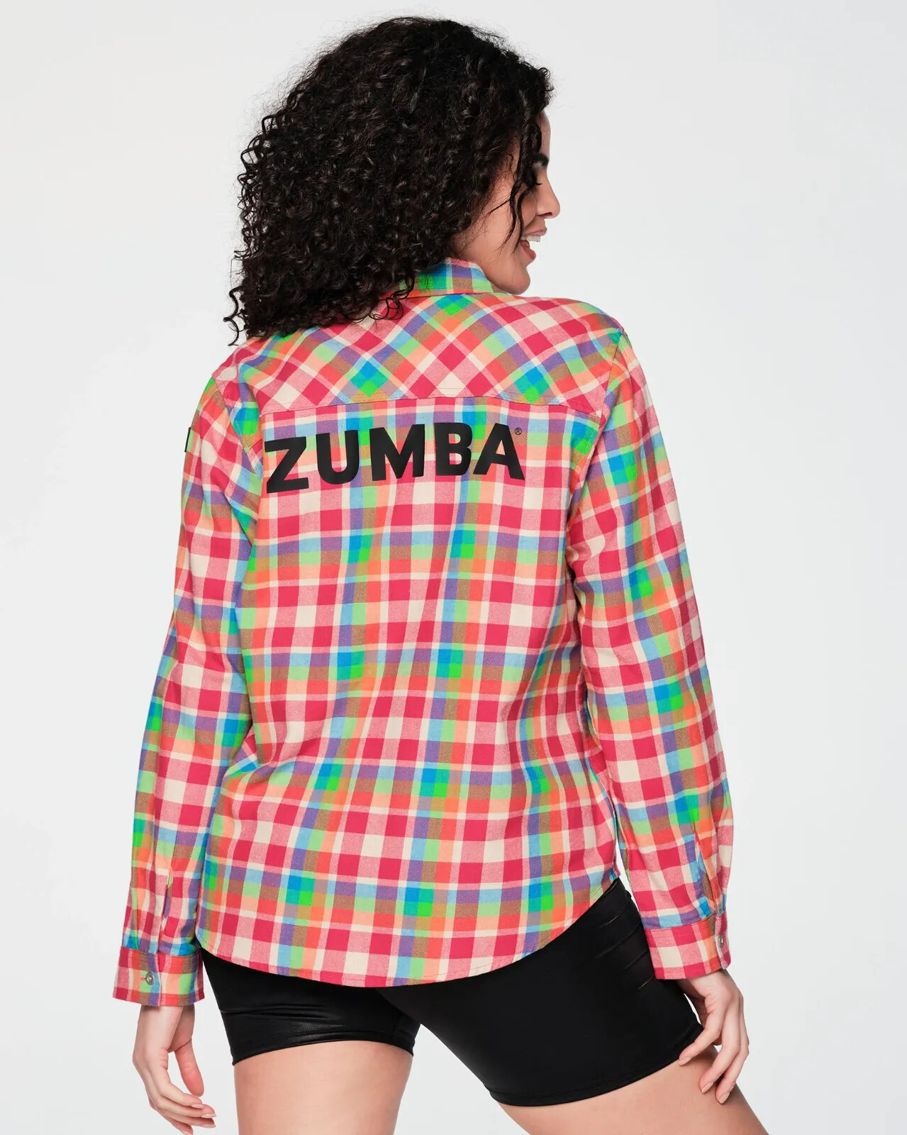 Zumba Plaid Pop Button Down Shirt – Gumball ~ XS S M L XL XXL ~ Free Ship!