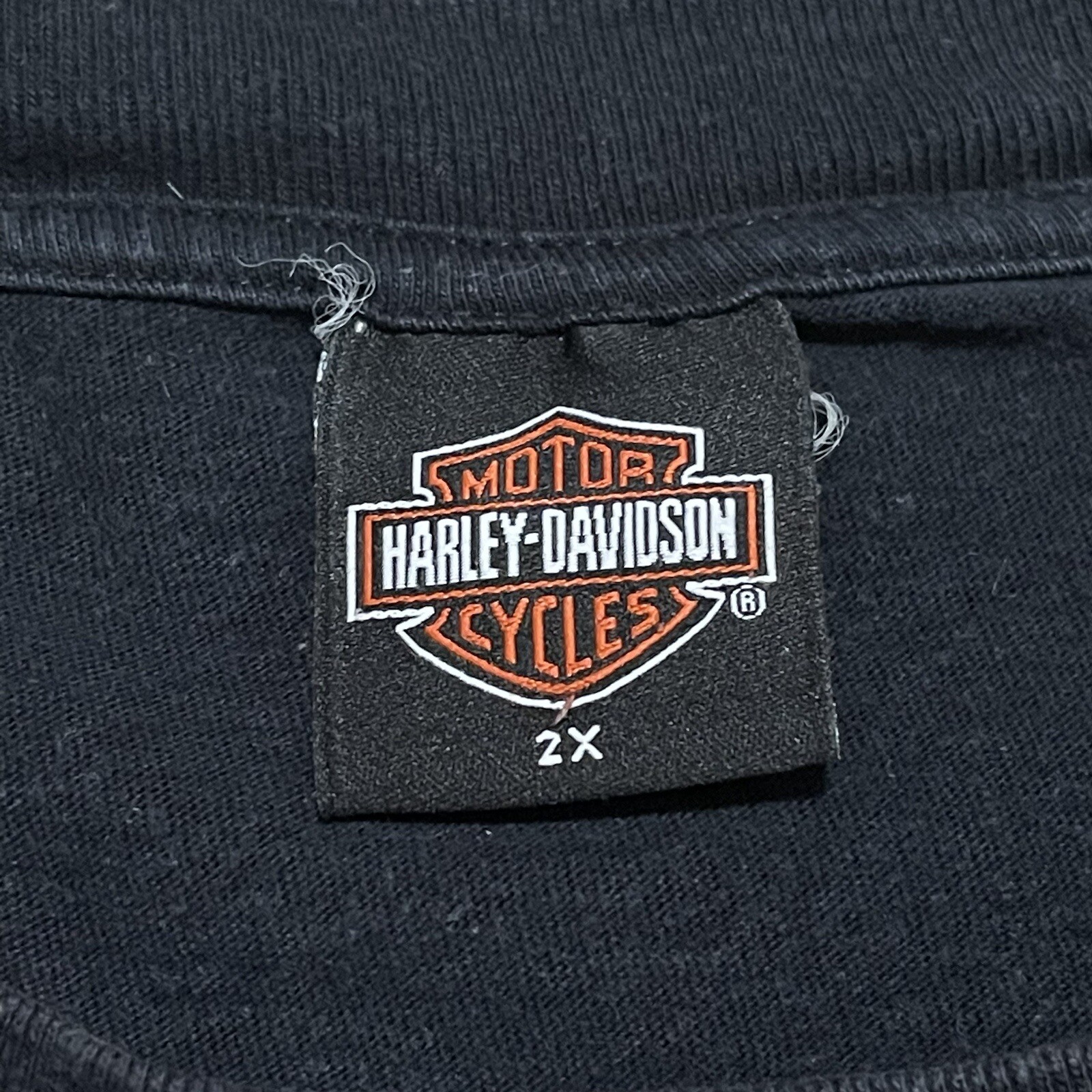 VTG Harley Davidson Shirt Mens 2X Black Double Sided Rock Springs Wyoming Biker