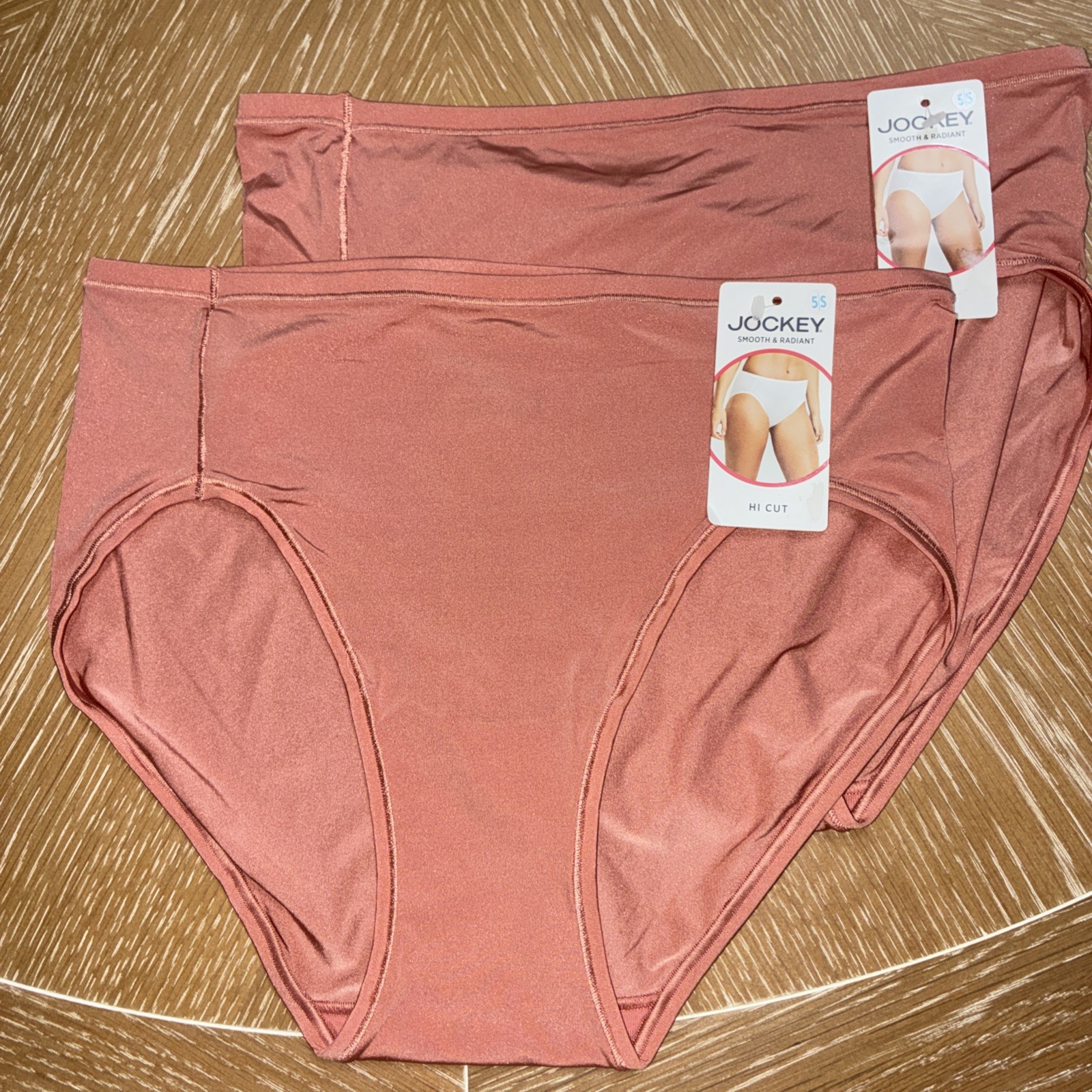 Jockey Panties 2 Pack Tactel Hi Cut Underwear Smooth Radiant Size 5 Small