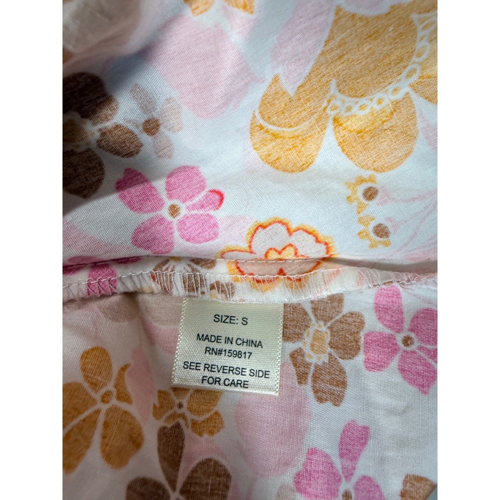 Altar’d State Retro Floral Smocked Mini Dress Pink Orange Small Cutout Back