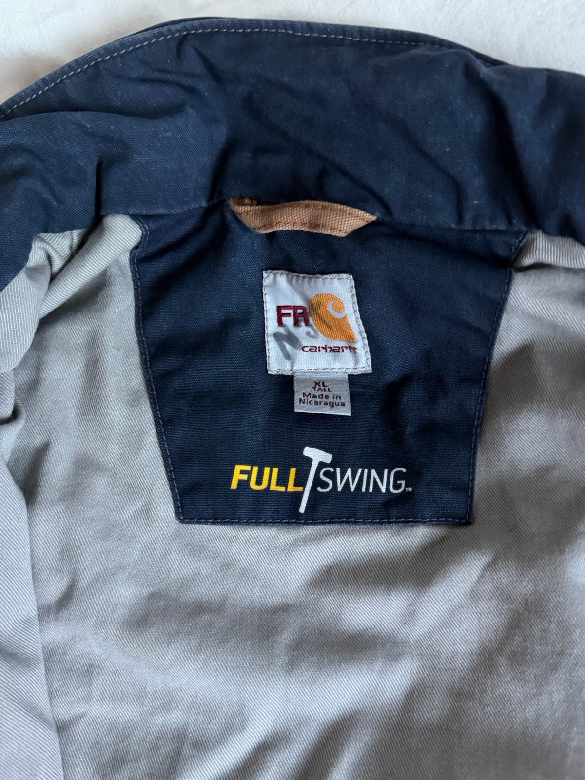 Carhartt Flame Resistant Full Swing Blue Men’s XL Cotton Work Jacket 2112
