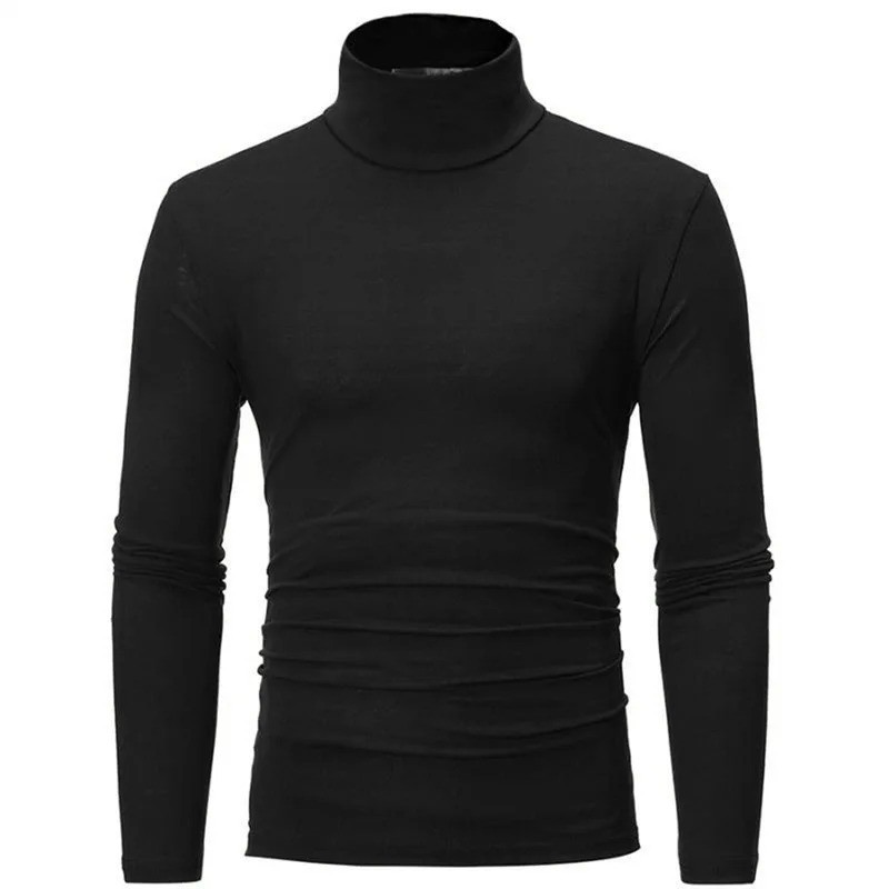 Mens Turtleneck Long Sleeve Shirt – Winter Pullover Sweater for Men
