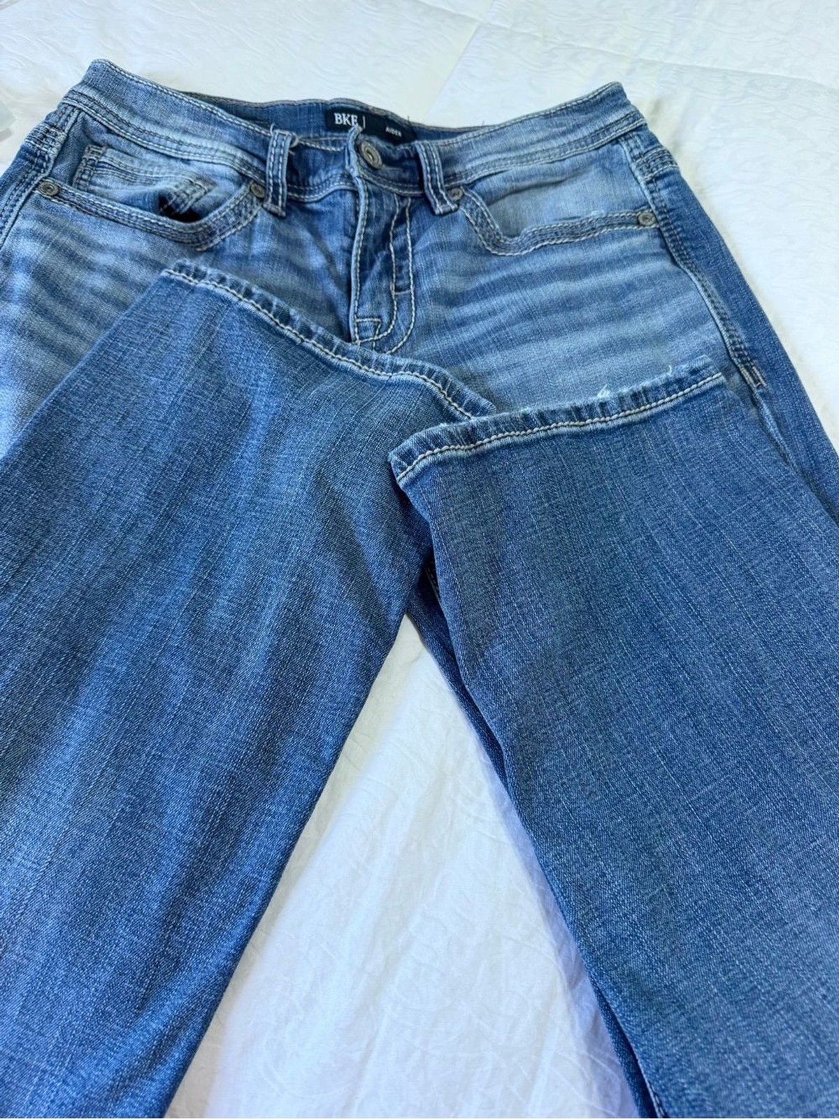 BKE Aiden Jeans Mens 29×34 Straight Leg Medium Wash Stretch Denim Buckle