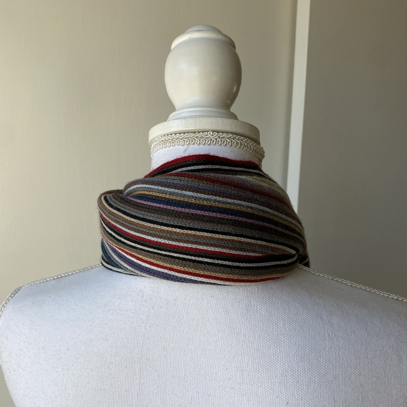 FRAAS Scarf Striped Red Gray Beige Teal Purple Black Fringe Soft Men’s Women’s