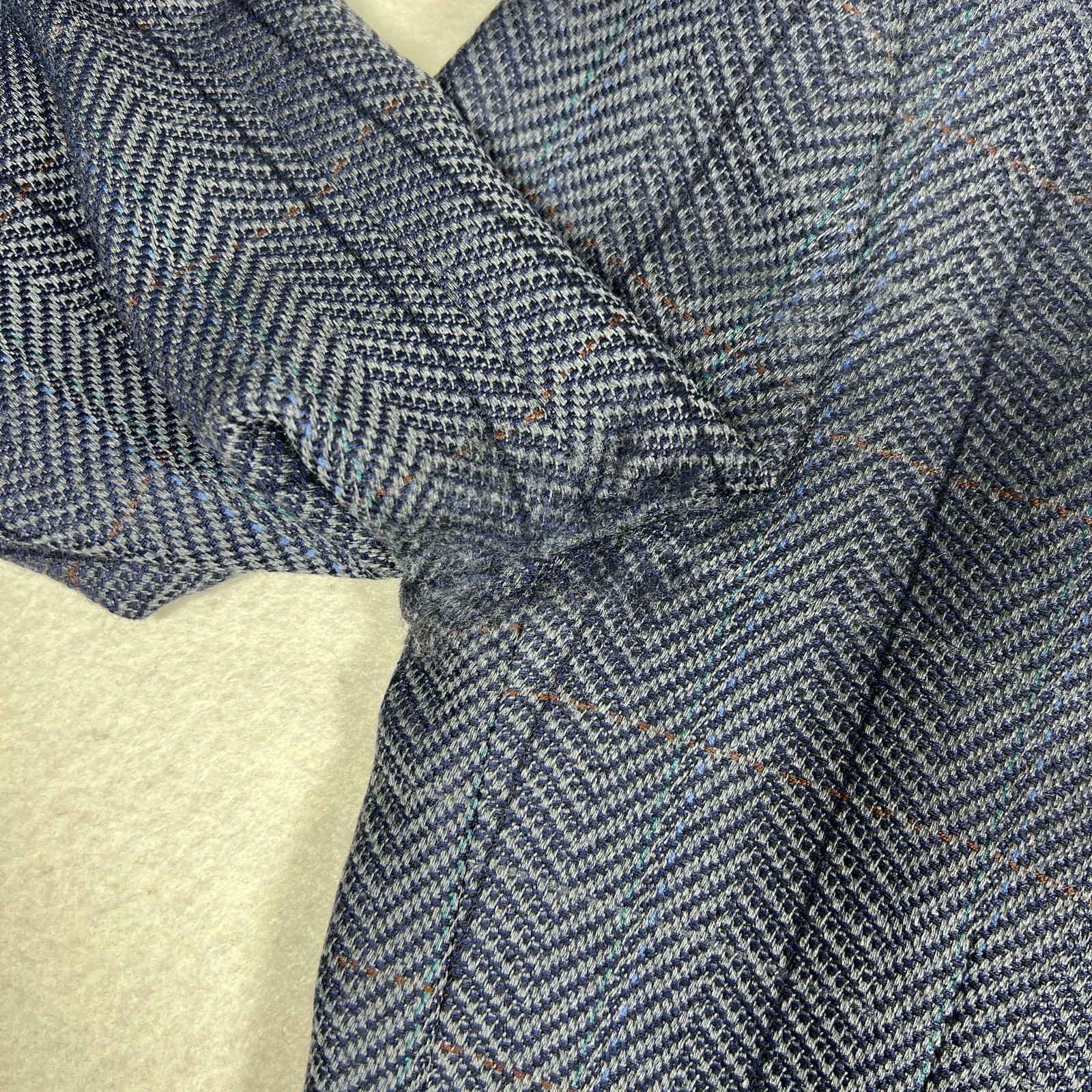 Vintage Modesto Bertotto Wool Cashmere Blazer 42R Made in Italy Herringbone