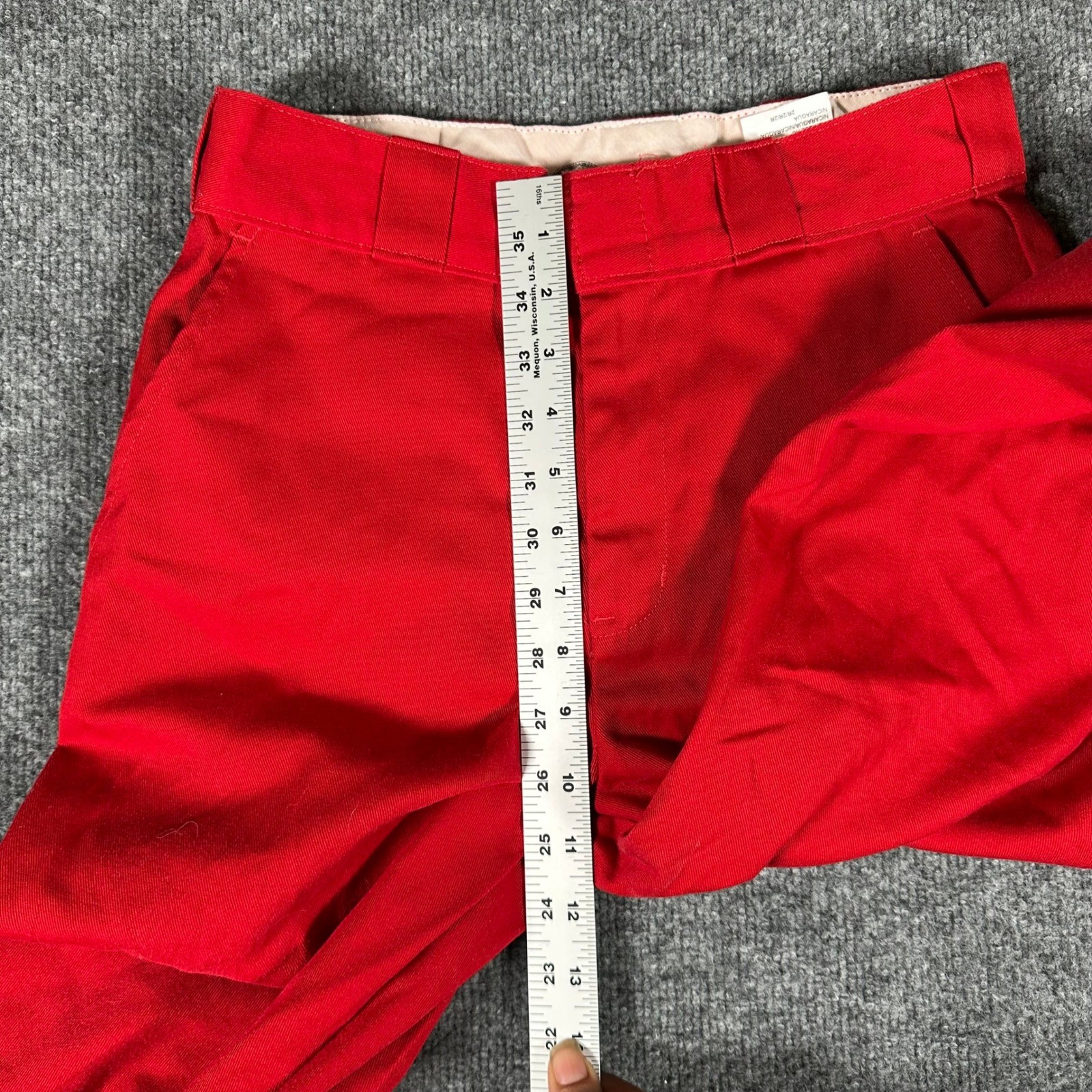 Dickies Pants Mens Size 28×26 Red Straight Leg Flat Front Casual Workwear
