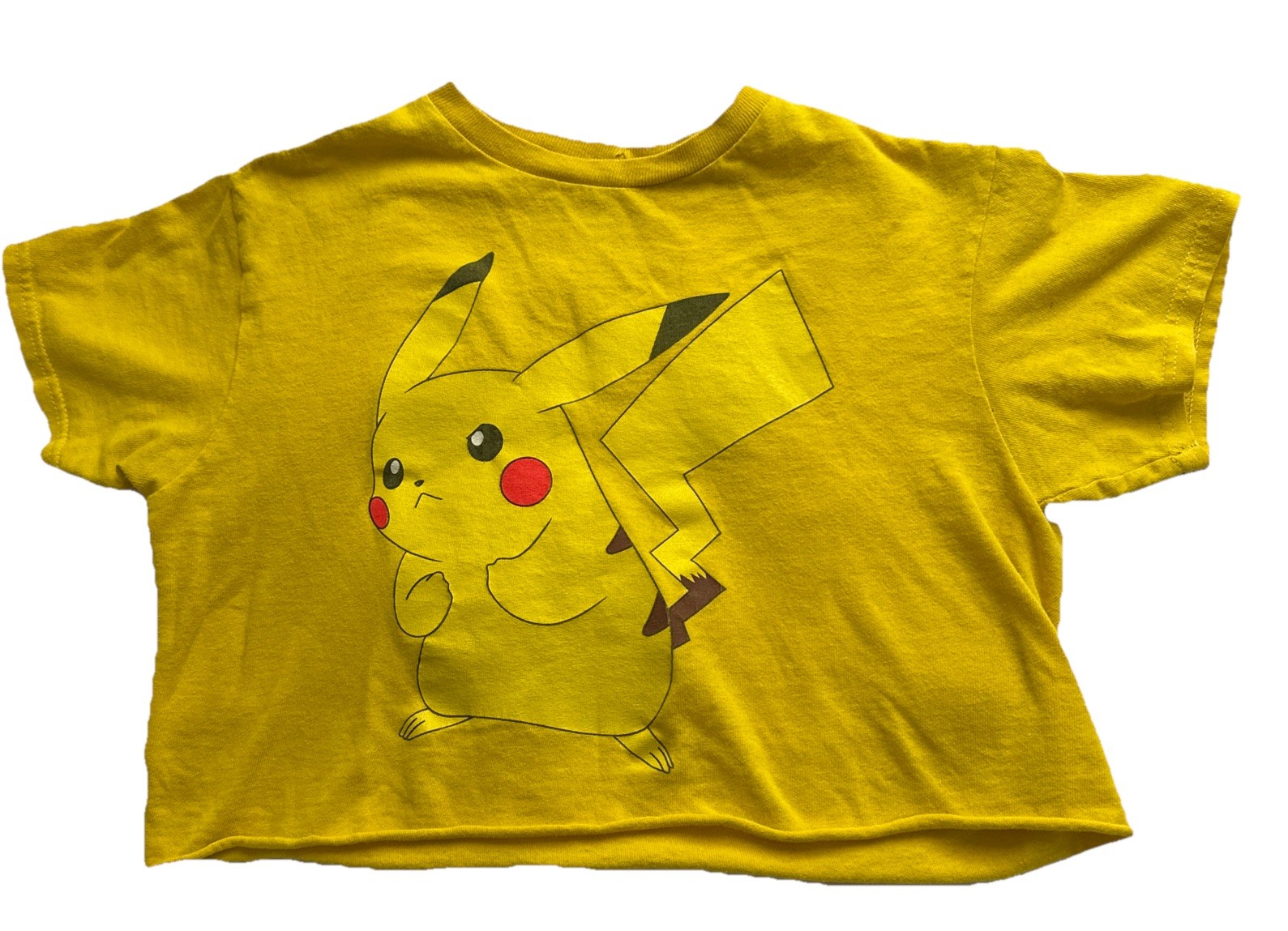 Poke’man Pikachu Crop Top Size Small Yellow