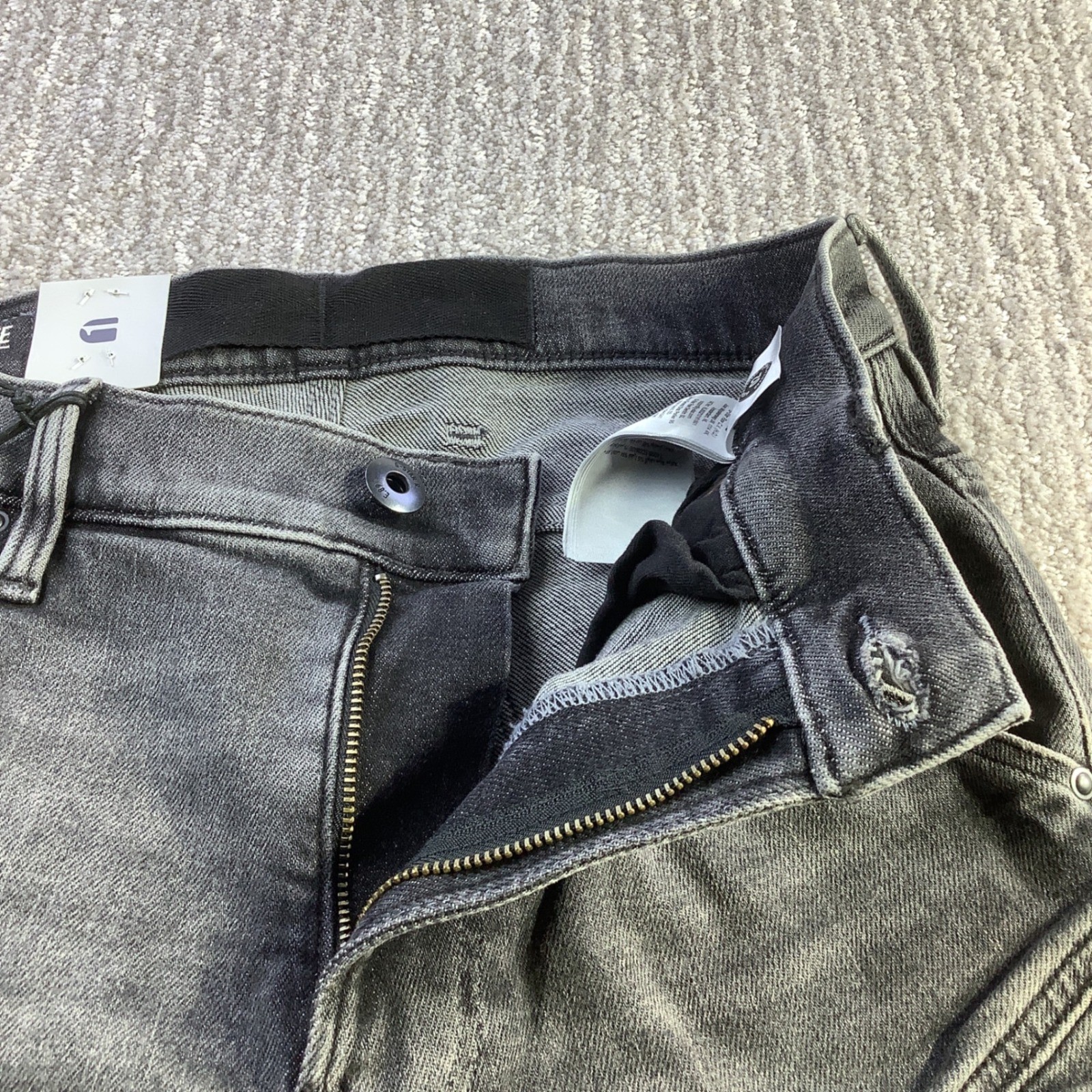G-Star RAW Airblaze 3D Skinny Jeans 28 x 30 Faded Odyssey Grey Destroyed NWT