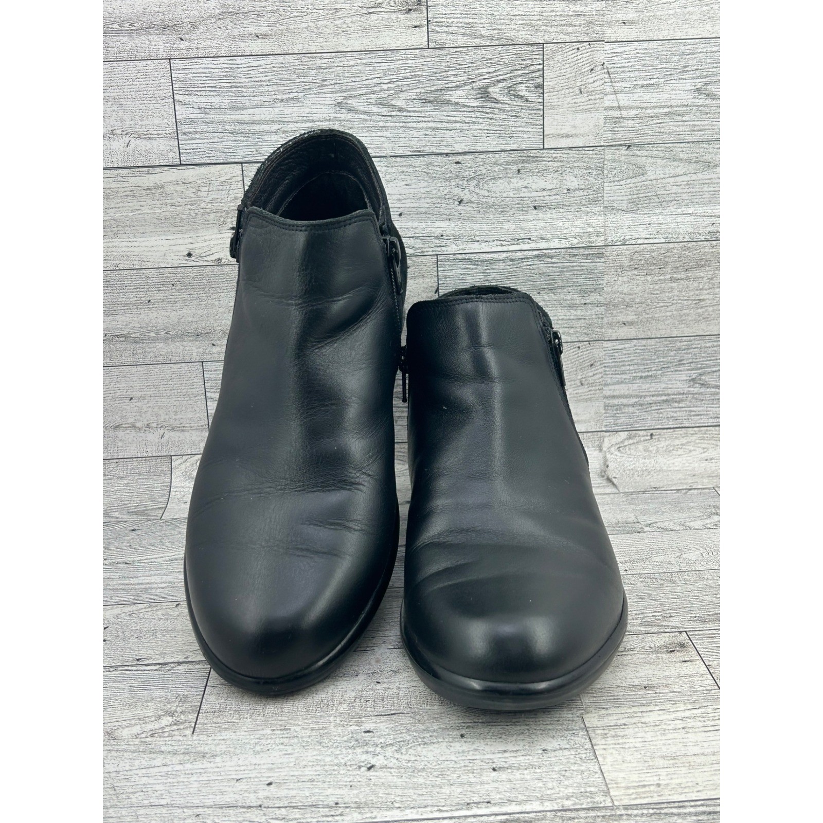 Naot Black Leather Suede Dual Zip Ankle Boots Women Size EU 40 US 9-9.5