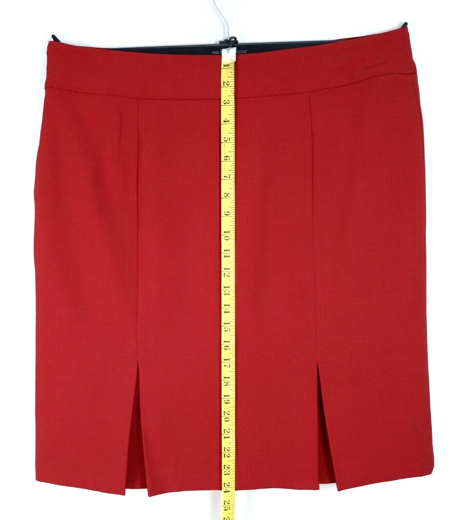 BLACK LABEL By EVAN PICONE Womens Polyester Pleated Skirt Lined Deep Red Size 16