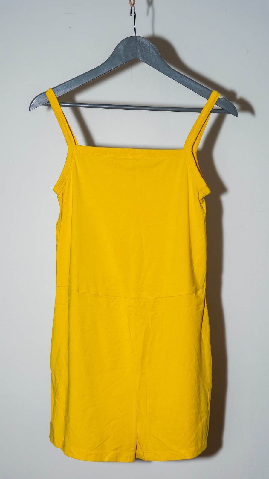 COS Square Neck Strappy Playsuit Women Size S Yellow Short Romper Summer