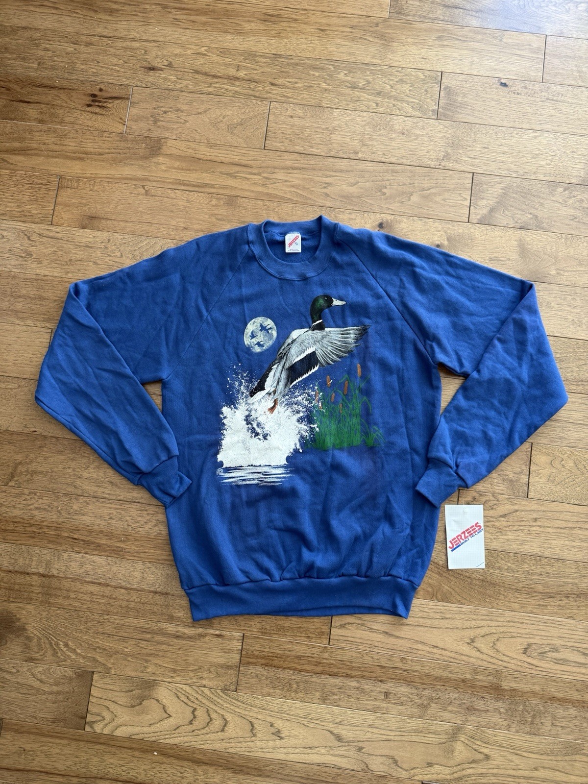Vintage Jerzees USA Duck Scene Crewneck Dead Stock W/ Tags Painted Graphic NOS