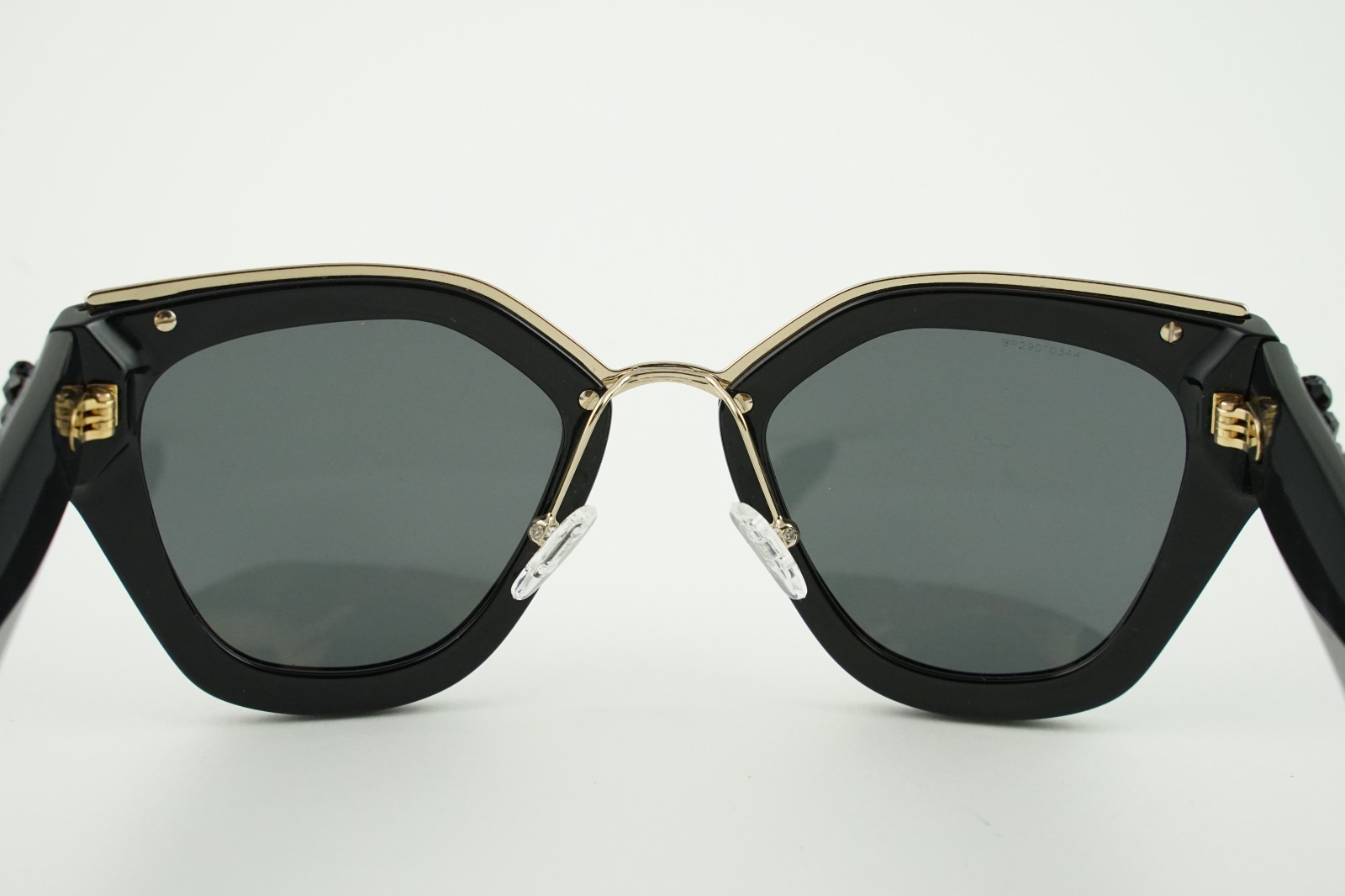 Prada SPR 10T Polished Black Black Crystal/Grey Sunglasses