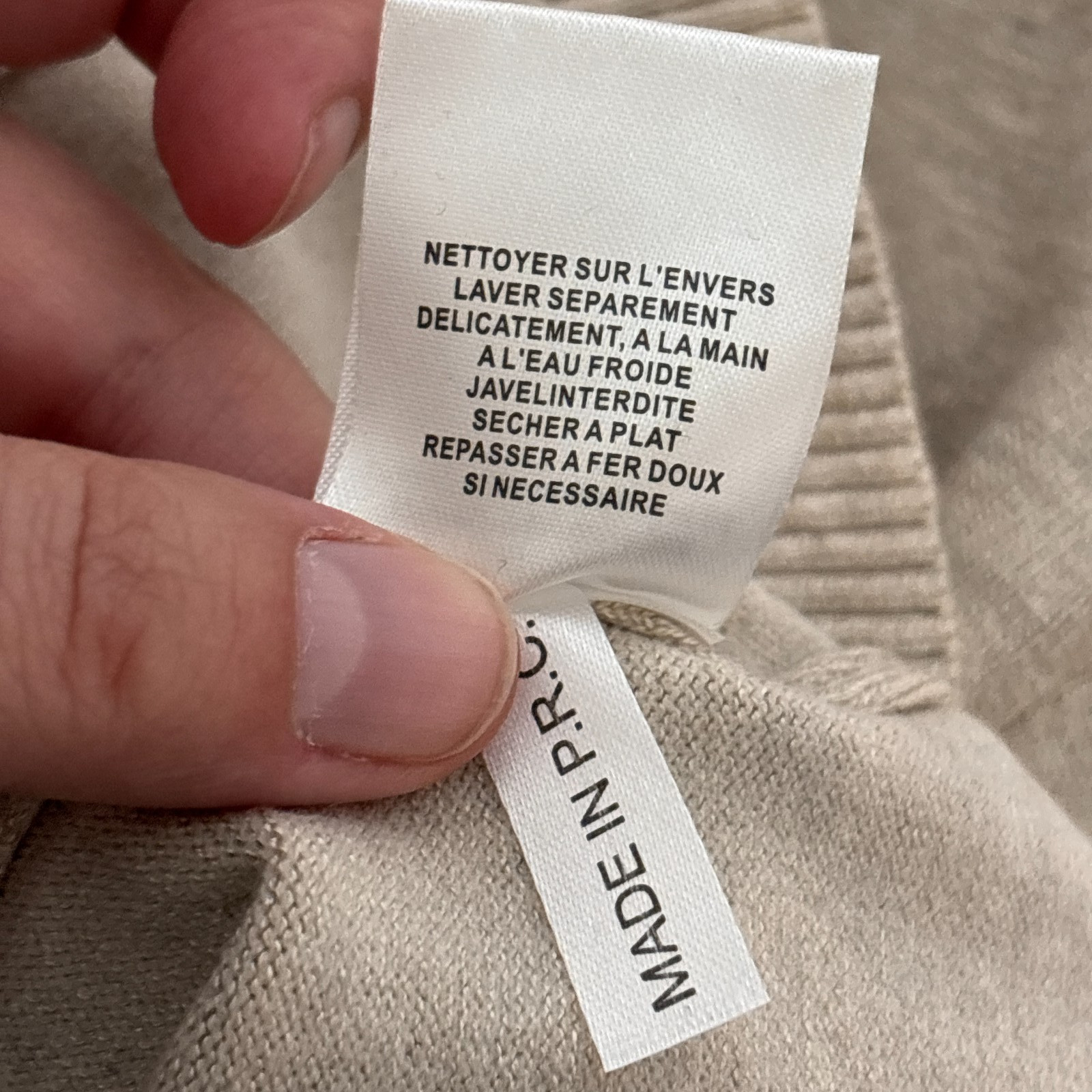 Marina V Paris Turleneck Sweater T2 M Beige Tan Gray Heathered Soft