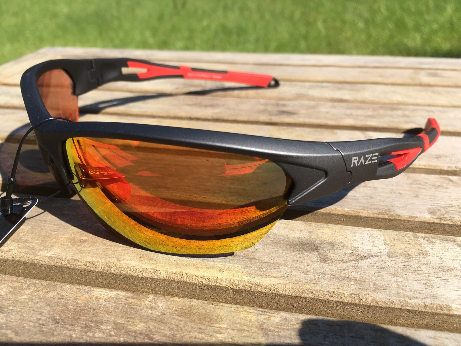 RAZE Eyewear Sunglasses Pursuit HD Gray Red Mirrored Brown Lens 35213