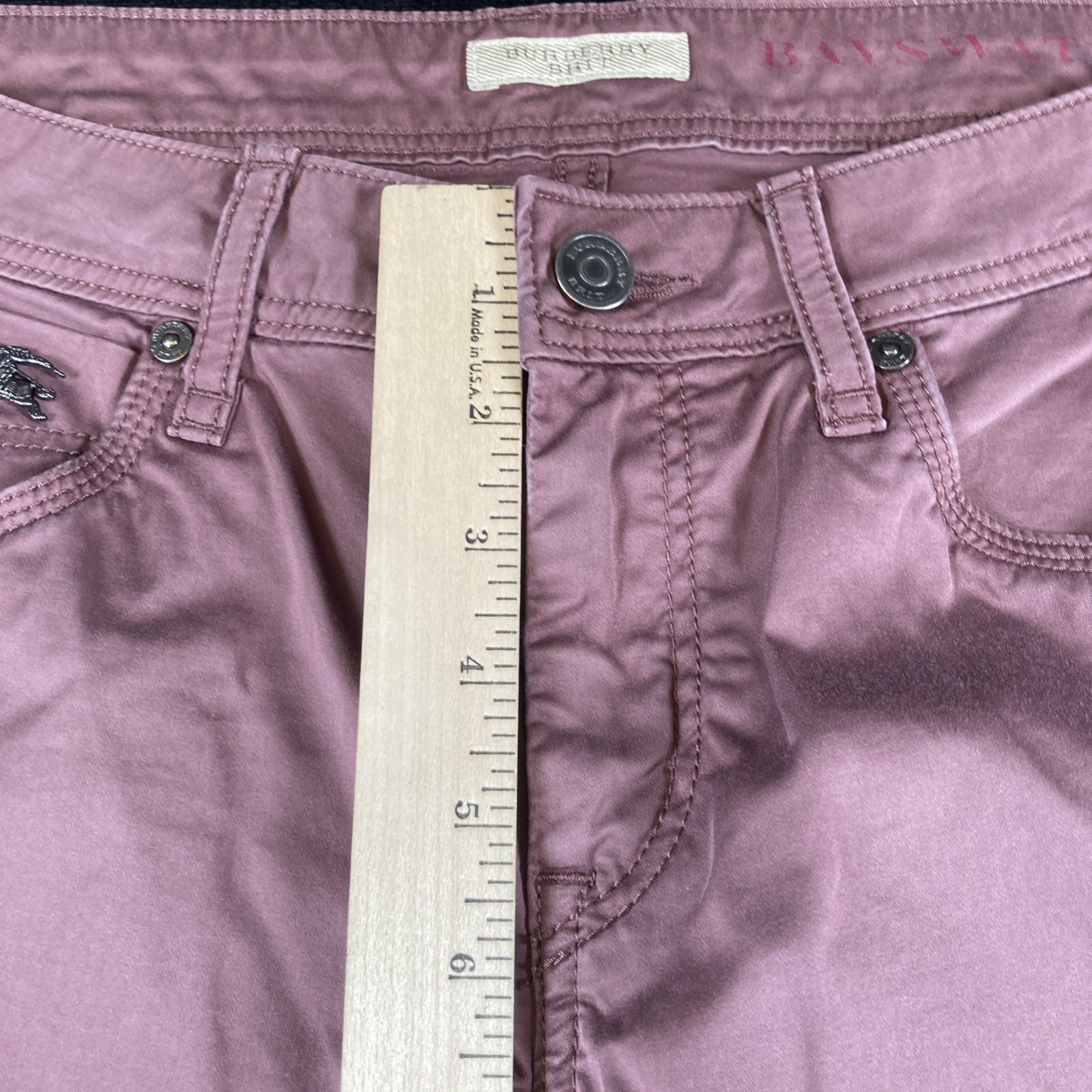 Burberry Brit Women’s Pink Cotton Blend Made in Sri Lanka Pants, Size 29