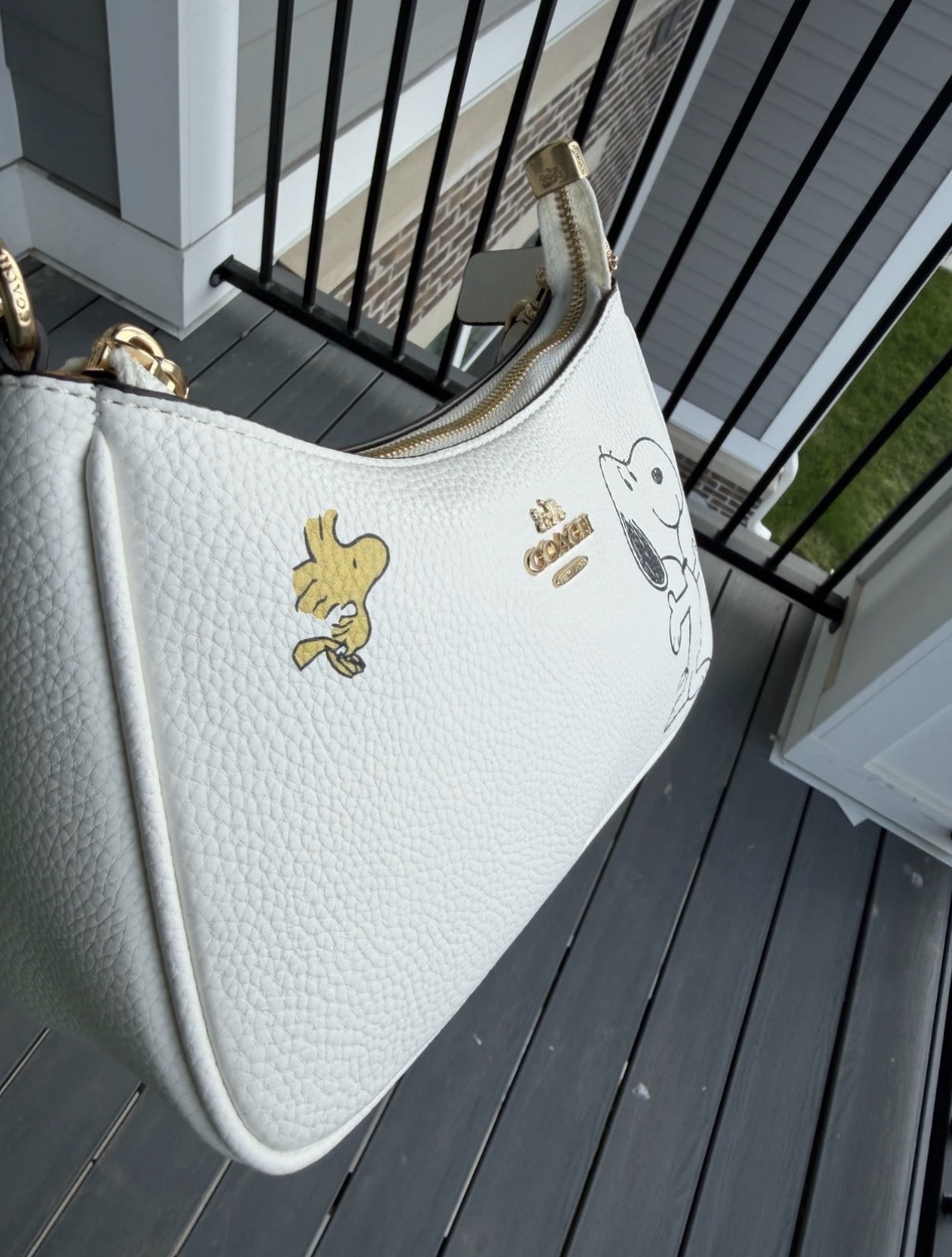 COACH x PEANUTS Snoopy Teri Shoulder Bag Chalk Multi CBJ76 Leather NEW NWT