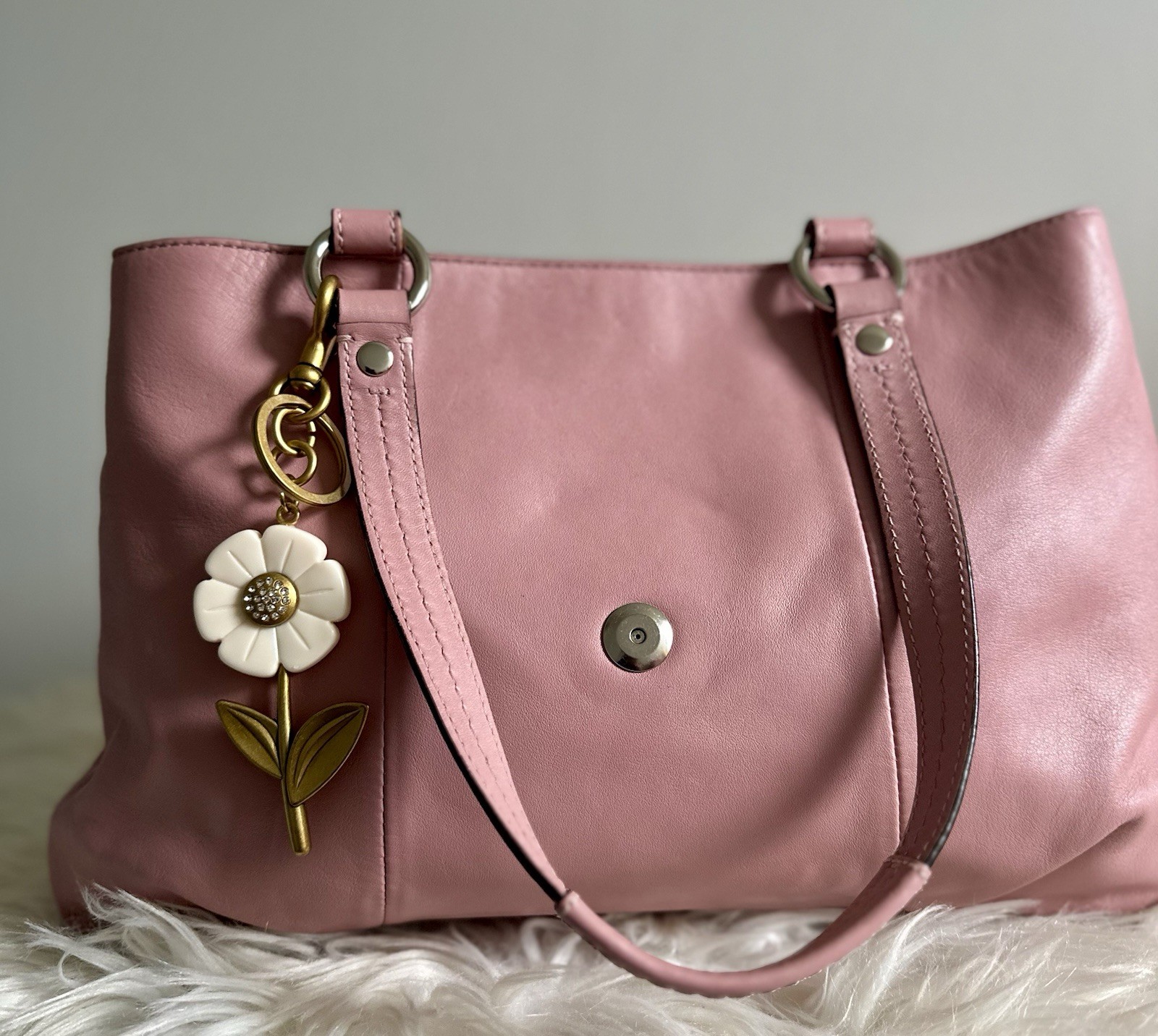 Coach Soho Pink Leather Buckle Tote F18731 Shoulder Bag