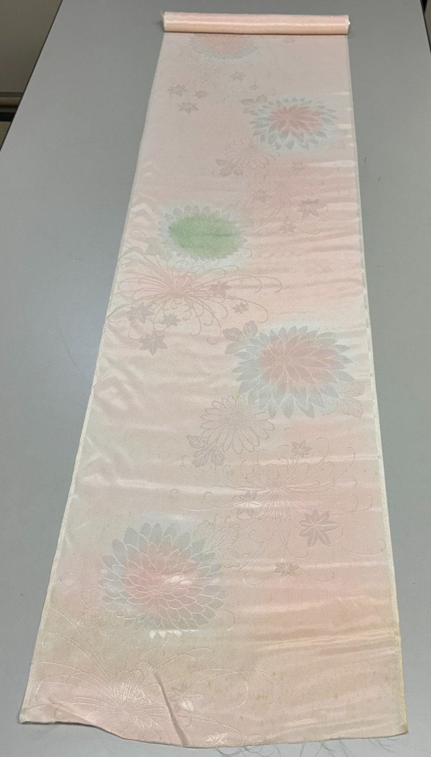 Japanese Vintage Kimono Fabric cloth Boro Silk Pink tradition 35.4×13.7 in