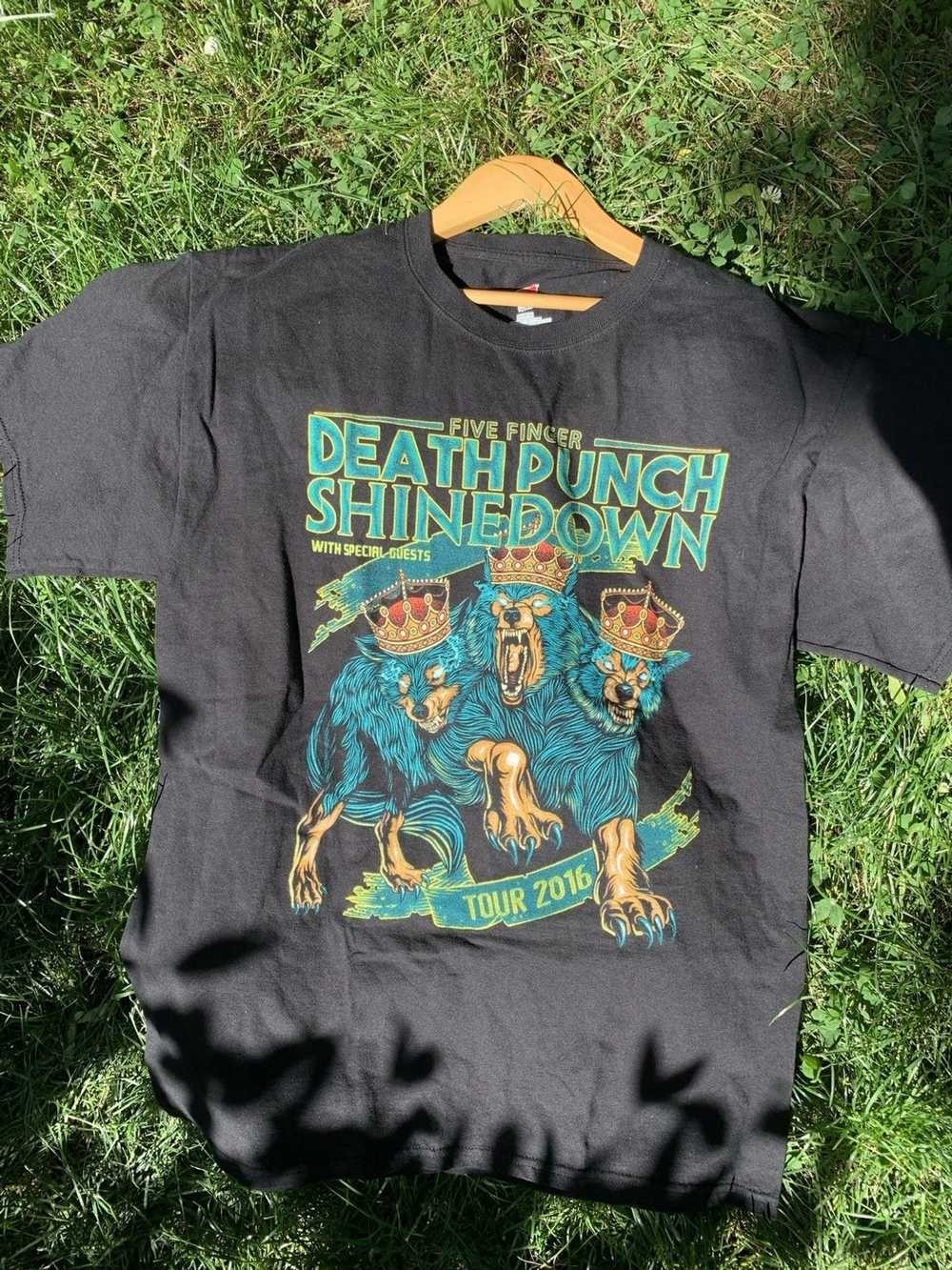 Vintage Five Finger Death Punch Shinedown Black One side Unisex shirt D2203