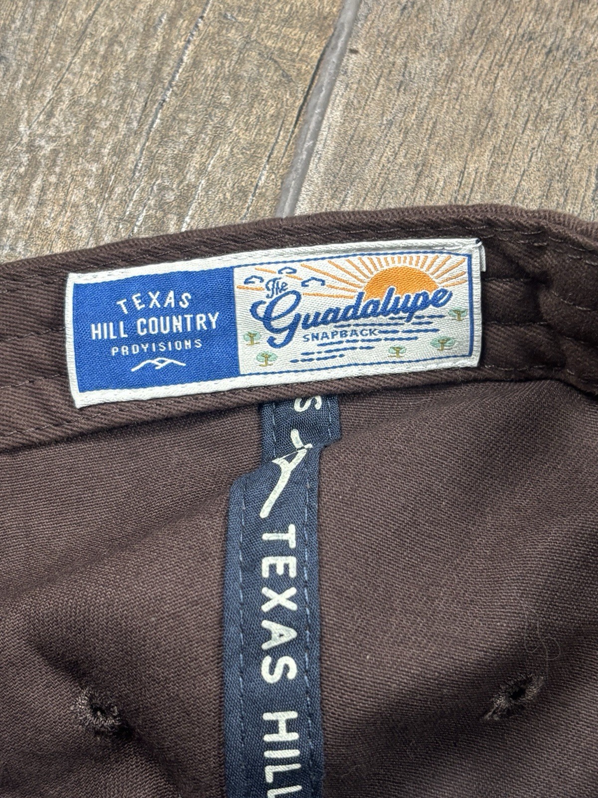 Texas Hill Country Provisions Guadalupe Trucker Hat Brown Bluebonnet Picking